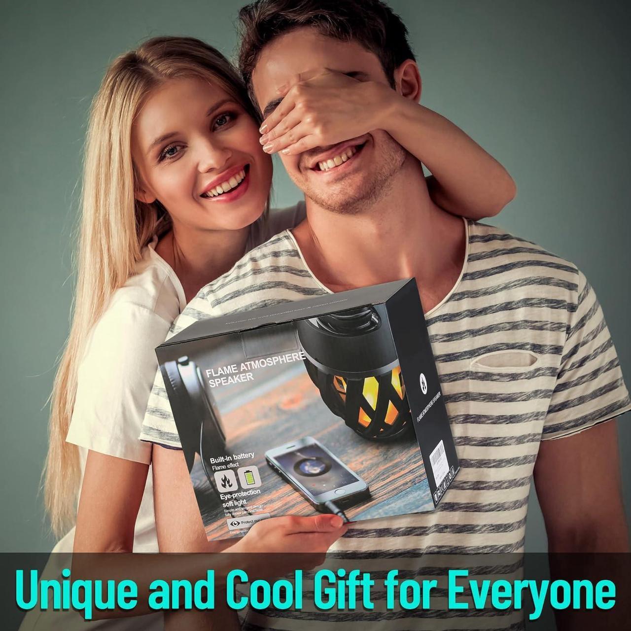 Alt view image 2 of 7 - Outdoor Speakers Bluetooth Waterproof Wireless, Gifts for Women/Mom/Men/Dad, Bluetooth 5.1, Torch Ambient Light, LED Flame Speaker, Dual Pairing, Camping Patio Accessories