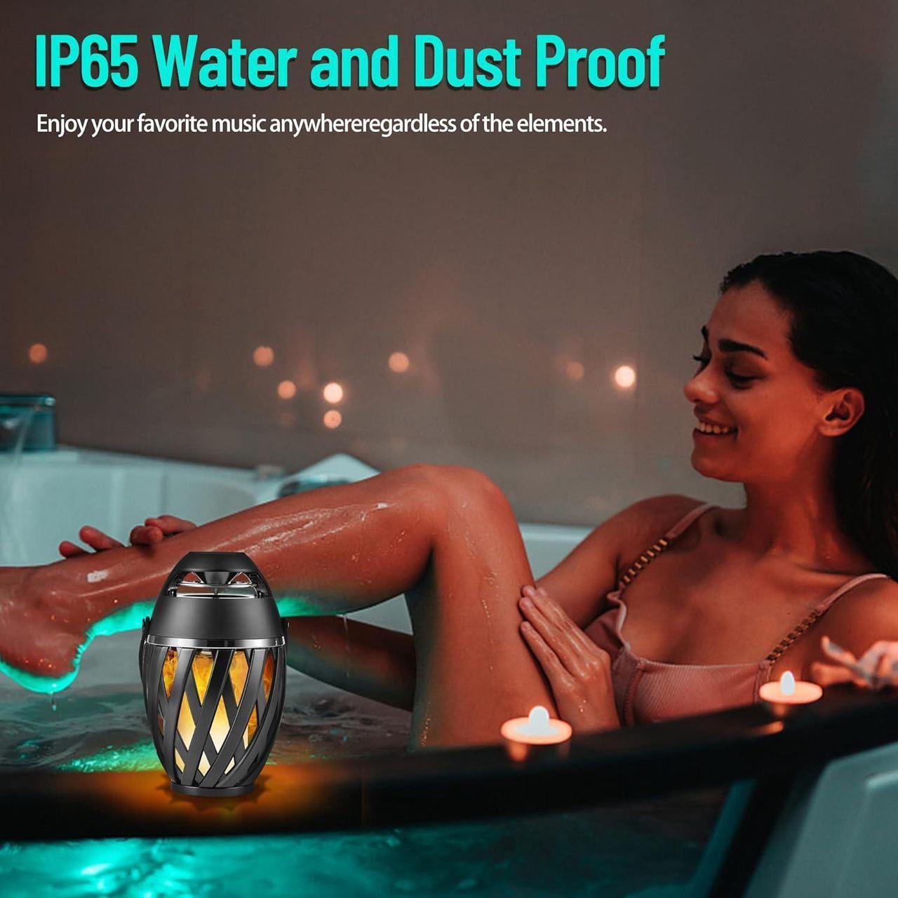 Alt view image 6 of 7 - Outdoor Speakers Bluetooth Waterproof Wireless, Gifts for Women/Mom/Men/Dad, Bluetooth 5.1, Torch Ambient Light, LED Flame Speaker, Dual Pairing, Camping Patio Accessories