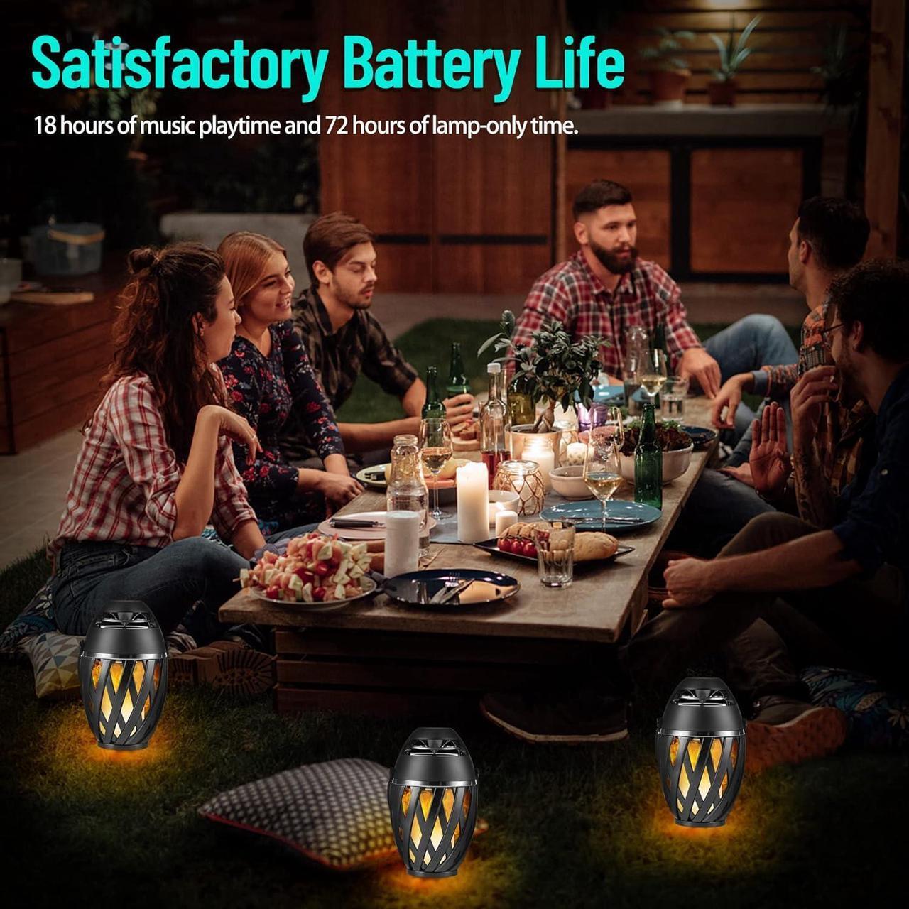 Alt view image 7 of 7 - Outdoor Speakers Bluetooth Waterproof Wireless, Gifts for Women/Mom/Men/Dad, Bluetooth 5.1, Torch Ambient Light, LED Flame Speaker, Dual Pairing, Camping Patio Accessories