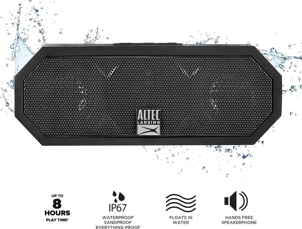 Alt view image 2 of 7 - Altec Lansing Jacket H2O 2 - Waterproof Bluetooth Speaker with 3.5mm Aux Port, IP67 Certified & Floats in Water, Compact & Portable Speaker for Travel & Outdoor Use, 8 Hour Playtime, Black