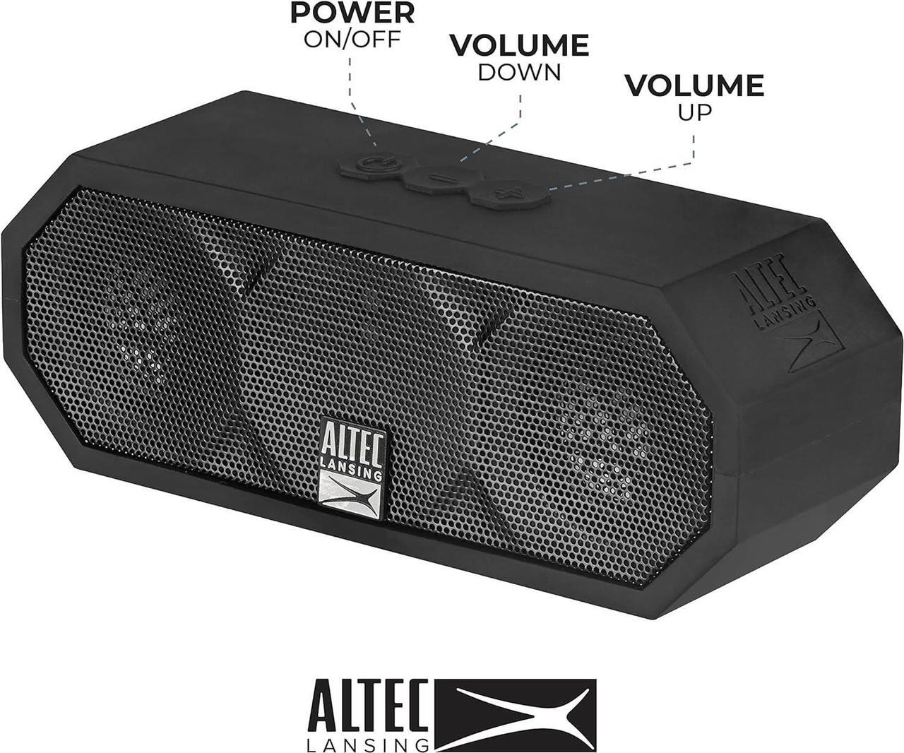 Alt view image 3 of 7 - Altec Lansing Jacket H2O 2 - Waterproof Bluetooth Speaker with 3.5mm Aux Port, IP67 Certified & Floats in Water, Compact & Portable Speaker for Travel & Outdoor Use, 8 Hour Playtime, Black