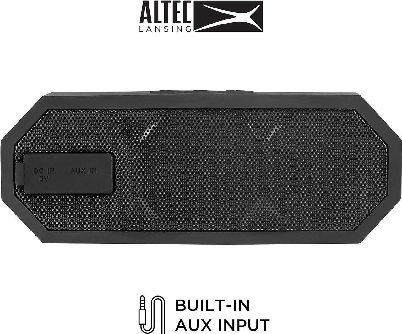 Alt view image 4 of 7 - Altec Lansing Jacket H2O 2 - Waterproof Bluetooth Speaker with 3.5mm Aux Port, IP67 Certified & Floats in Water, Compact & Portable Speaker for Travel & Outdoor Use, 8 Hour Playtime, Black