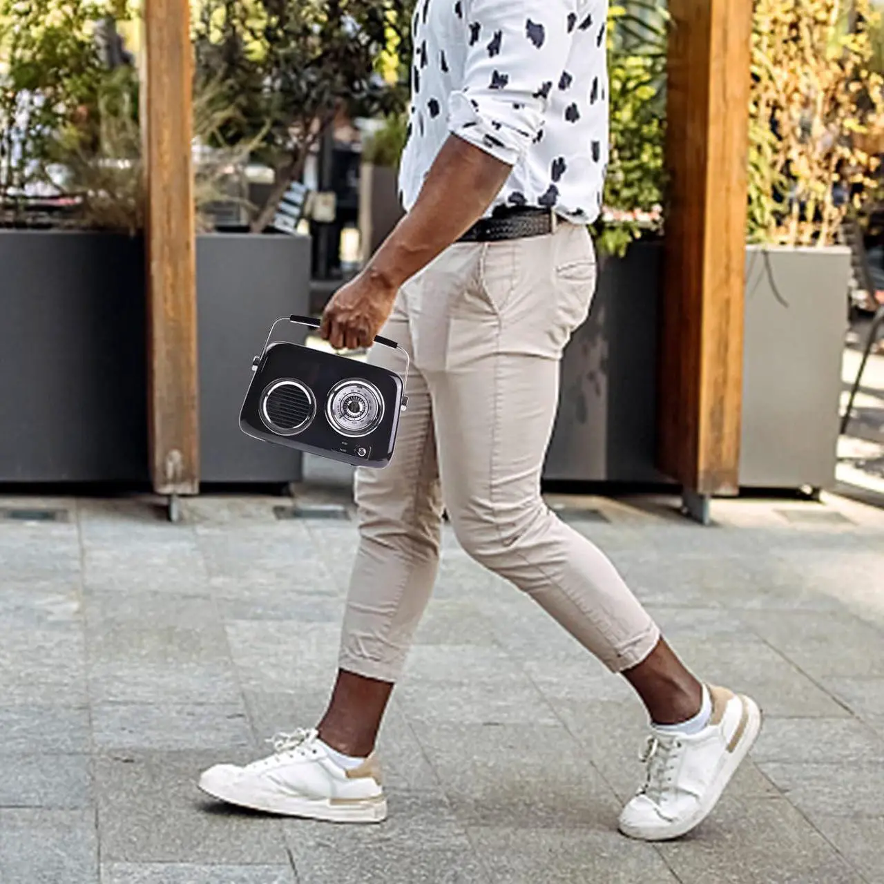 Alt view image 4 of 7 - Portable FM Shortwave Radio,Vintage Bluetooth Speaker with Radio FM.Retro Bluetooth Speaker with 1500mAh Large Capacity Battery,Enhanced Bass,Support AUX TF Card USB Disk MP3 Player (Black)