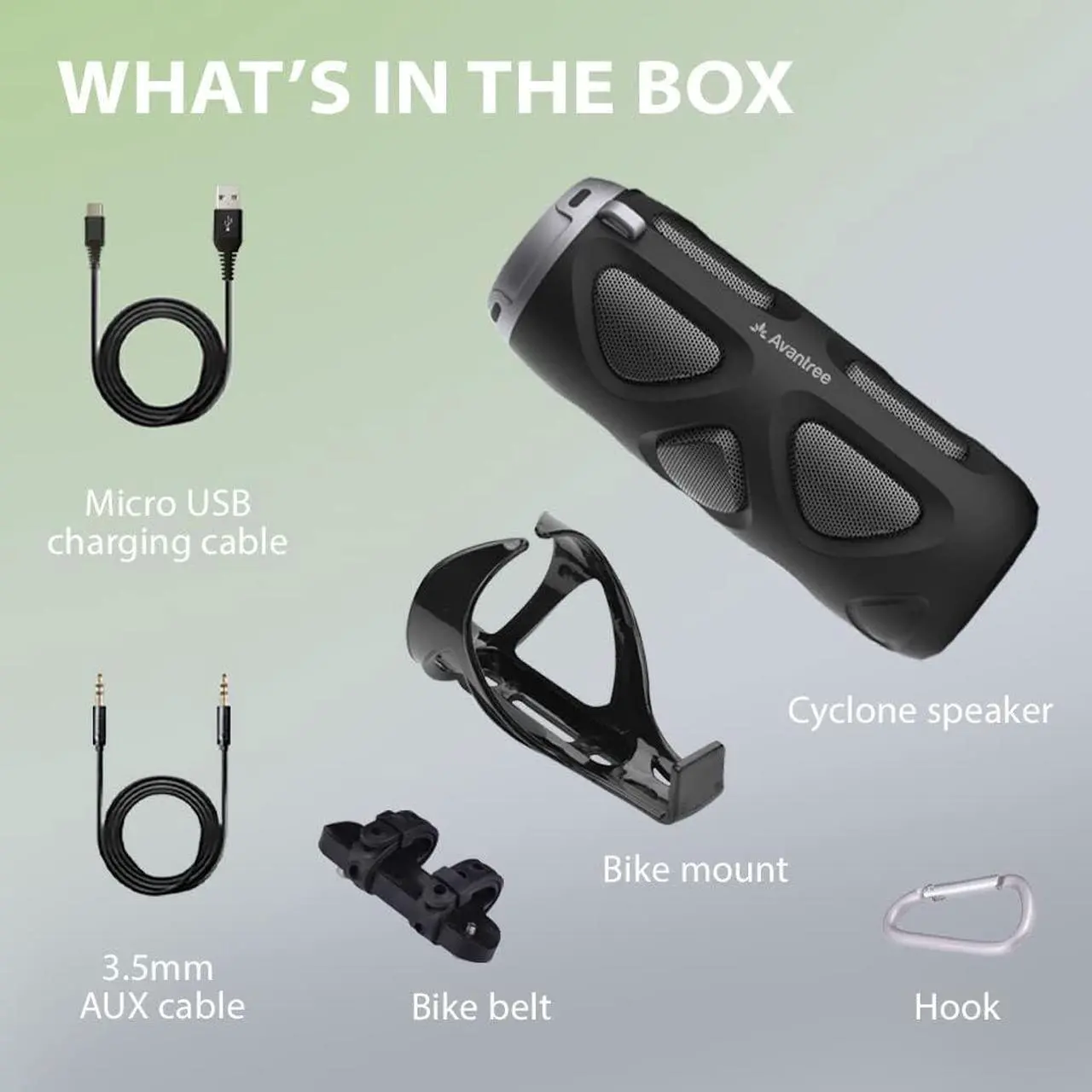 Alt view image 6 of 6 - Avantree Cyclone - Portable Bluetooth Bike Speaker with Bicycle Mount, SD Card Slot, 10W Bass-Enhanced Audio, and Splashproof/Shockproof/Dustproof Build, Perfect for Bikes & Scooters