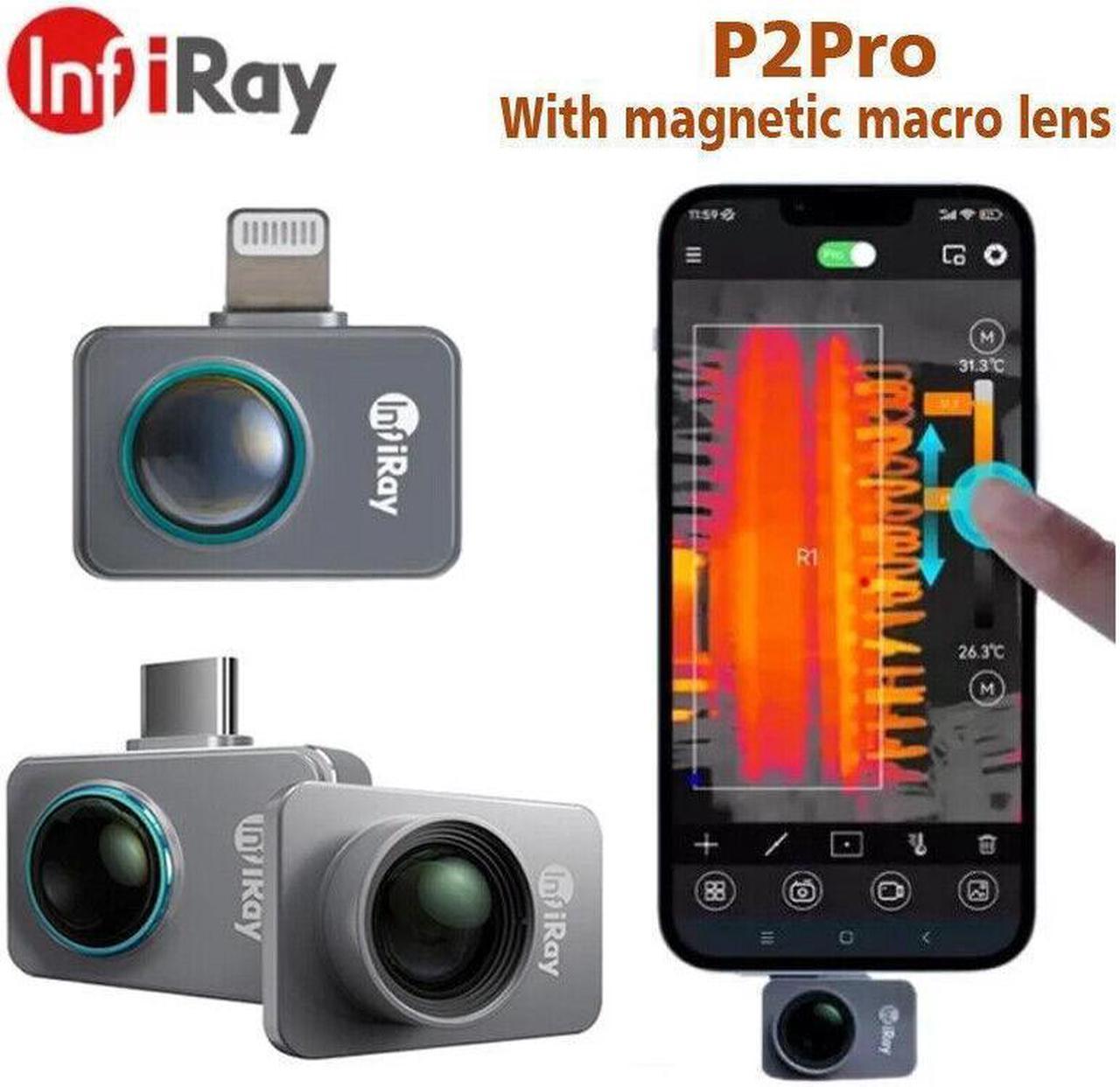 InfiRay P2 Pro Thermal Camera 25 Hz Thermal Imager for iPhone iOS 256x192 IR Thermal +Magnetic Macro lens