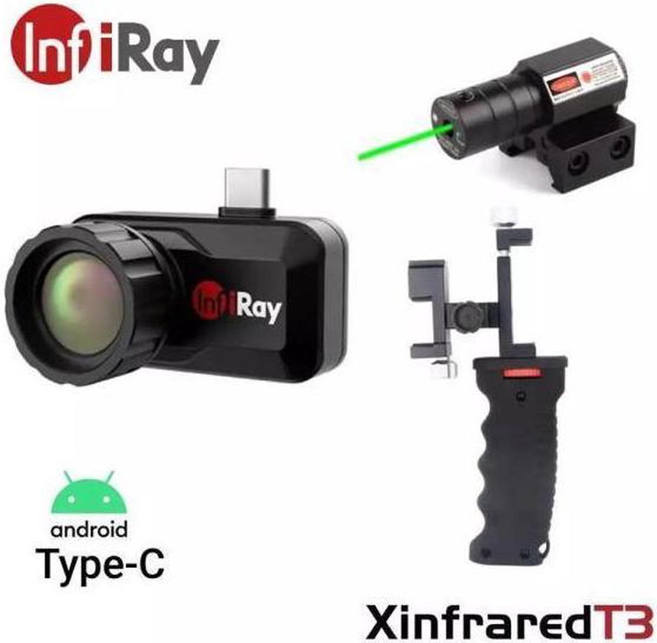 InfiRay T3 Infrared Thermal Imager Outdoor Hunting Detector Night Vision Type-C (T3+Holder+Green Spot Laser)