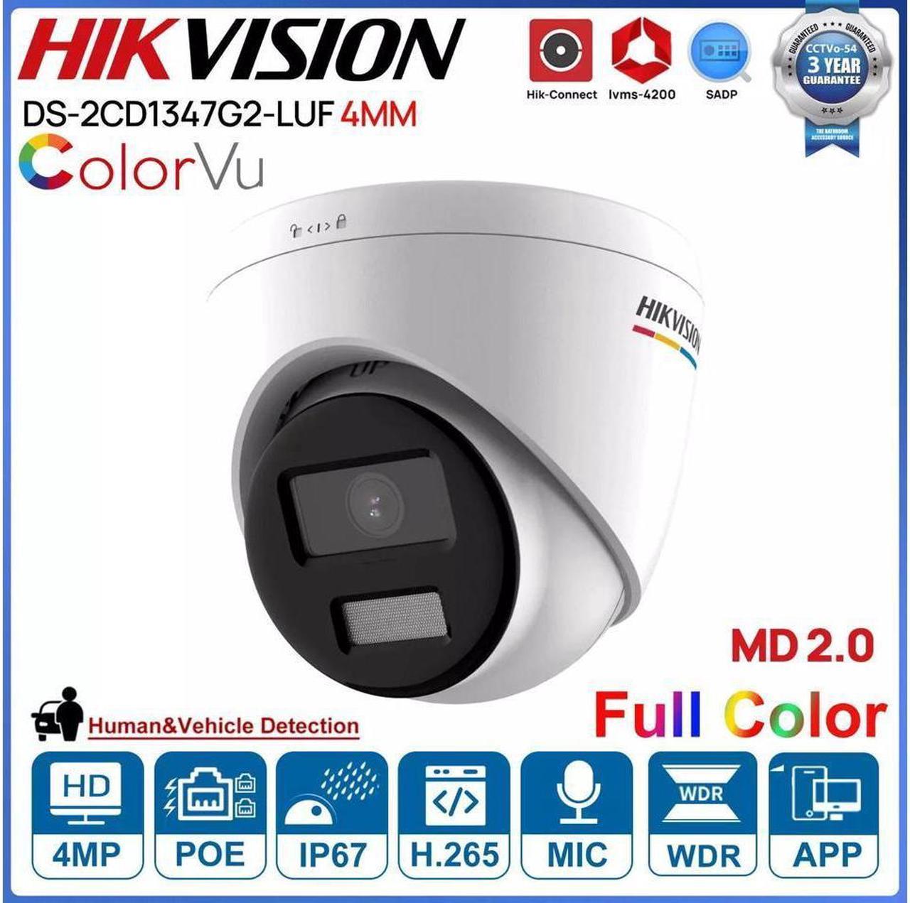 MECARE 4MP Original DS-2CD1347G2-LUF 4MP POE IP Camera ColorVu 4mm Lens