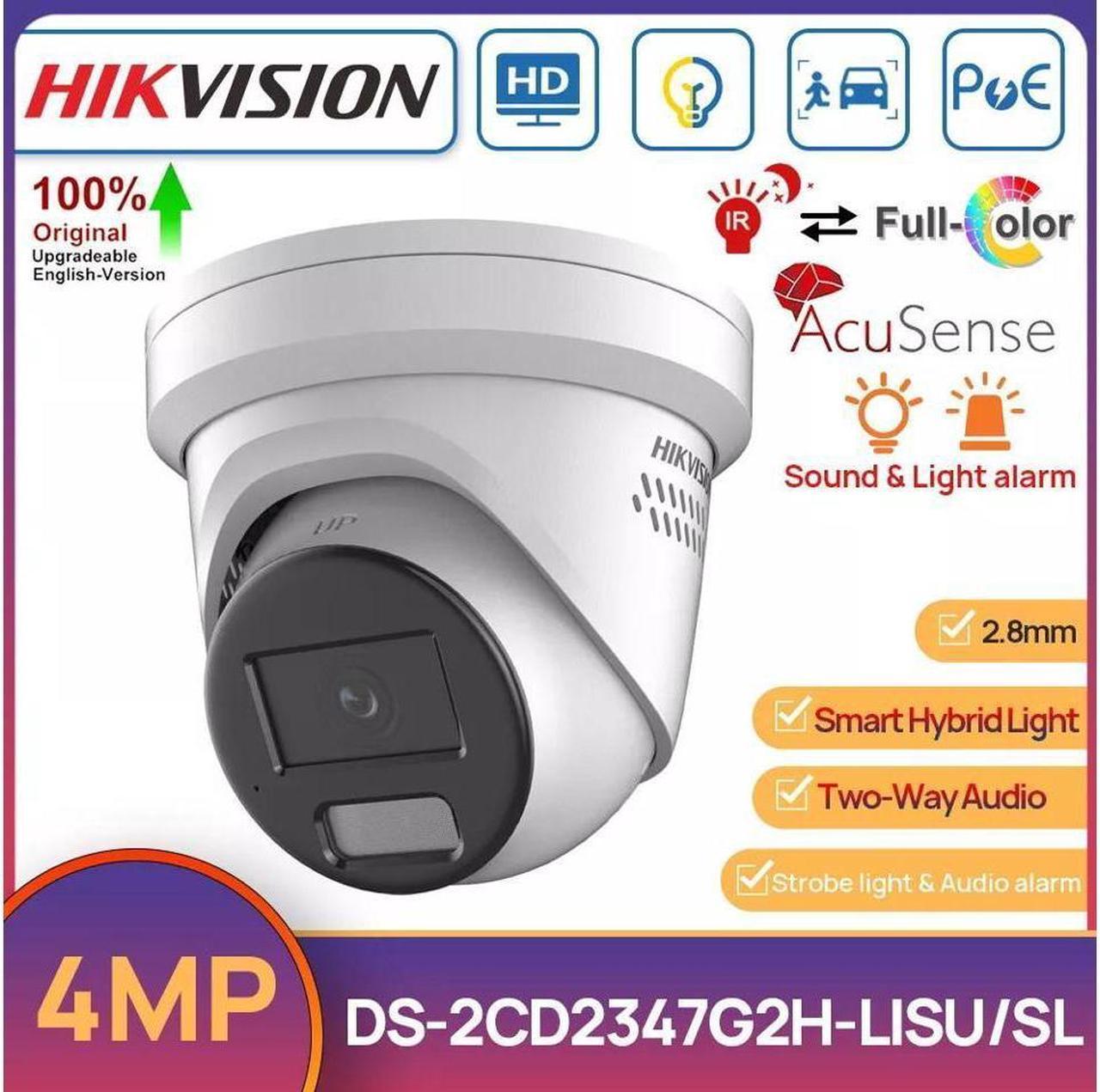 MECARE 4MP ColorVu Smart-Hybrid-Light Camera DS-2CD2347G2H-LISU/SL Audio+MIC