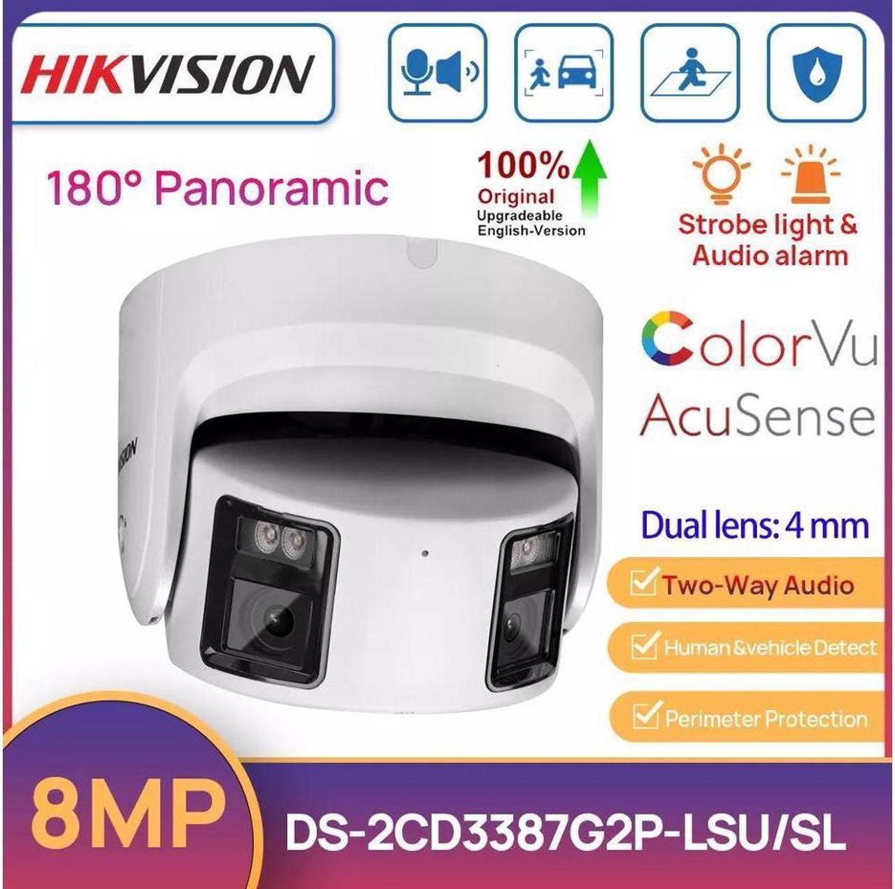 MECARE DS-2CD3387G2P-LSU/SL 4MM 8MP 180 Panoramic Dual Lens ColorVu Camera Audio