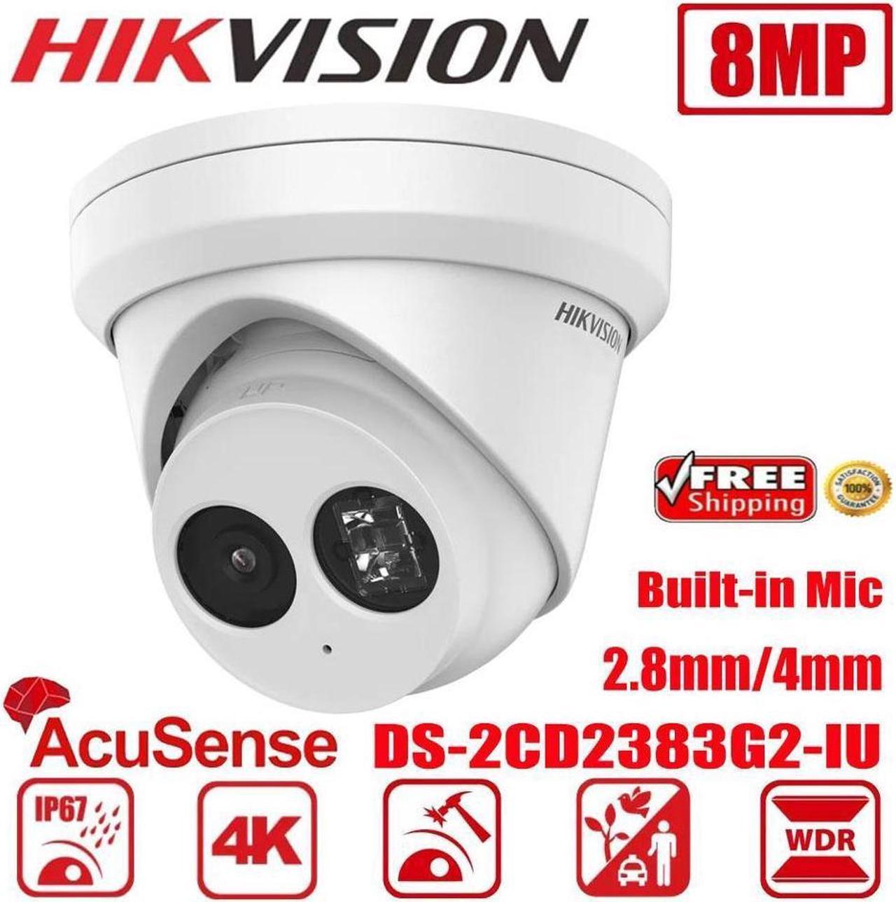 Original DS-2CD2383G2-IU  2.8mm 8MP AcuSense AI MIC WDR IP Camera PoE Turret