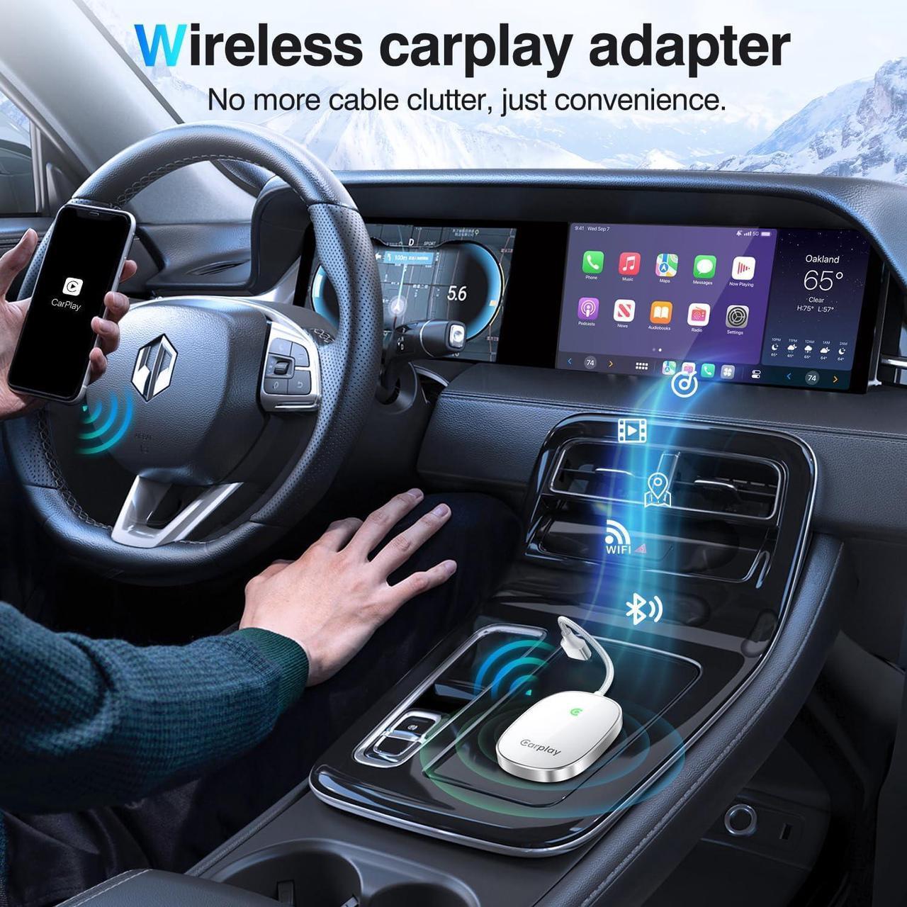 Alt view image 2 of 7 - Wireless CarPlay Adapter 2025 Upgraded, Converts Factory Wired CarPlay to Wireless, Plug and Play, Bluetooth Car Play Dongle Compatible with iPhone Multi-User Seamless Connection