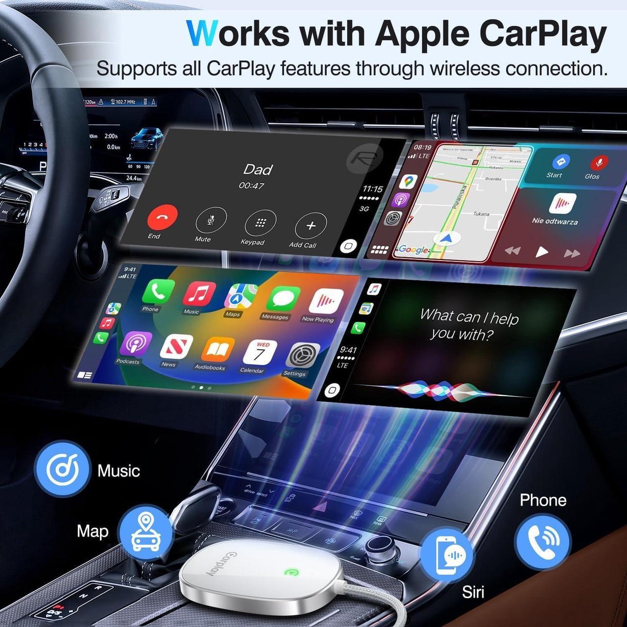 Alt view image 3 of 7 - Wireless CarPlay Adapter 2025 Upgraded, Converts Factory Wired CarPlay to Wireless, Plug and Play, Bluetooth Car Play Dongle Compatible with iPhone Multi-User Seamless Connection