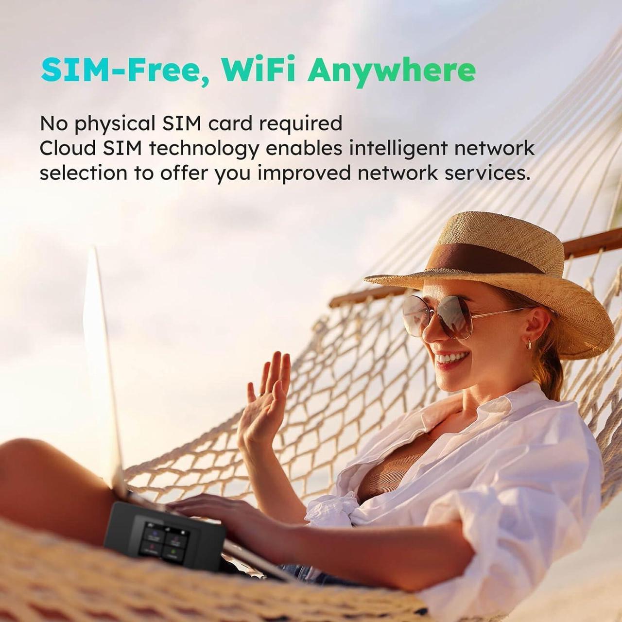 Alt view image 2 of 7 - GlocalMe DuoTurbo 4G LTE Portable WiFi Hotspot for Travel in 200+ Countries, SIMFREE and No Contract, Mobile Hotspot Device with Global 1GB Data, Support 10 Devices Connected (White)