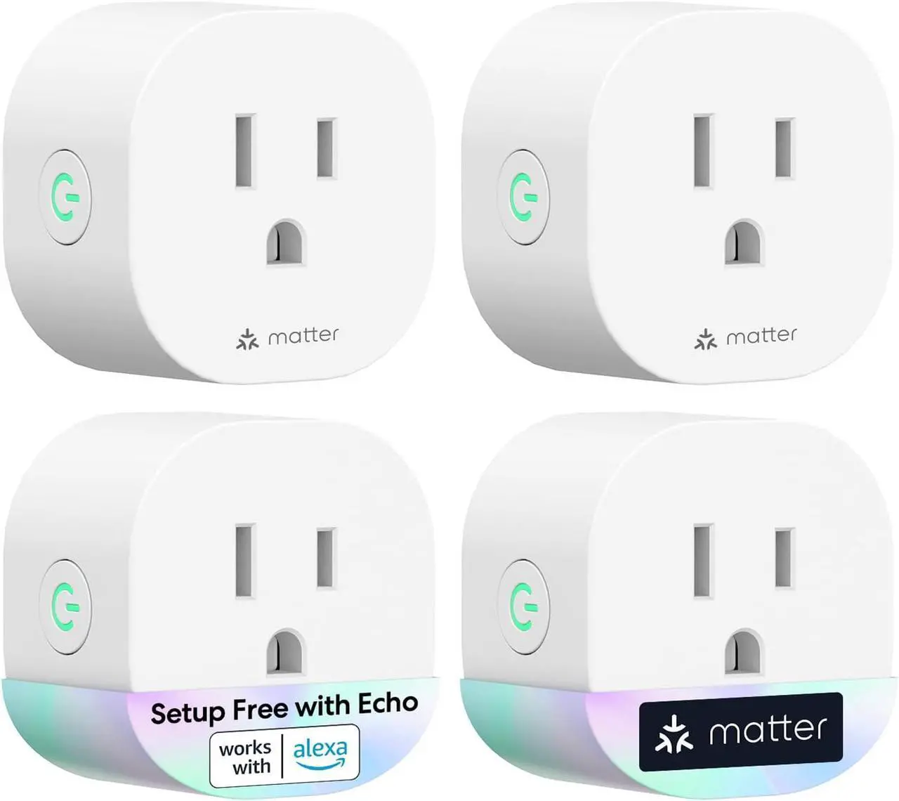 Alt view image 2 of 7 - Matter Smart Plug Mini (4 Pack) + meross Outdoor Smart Plug