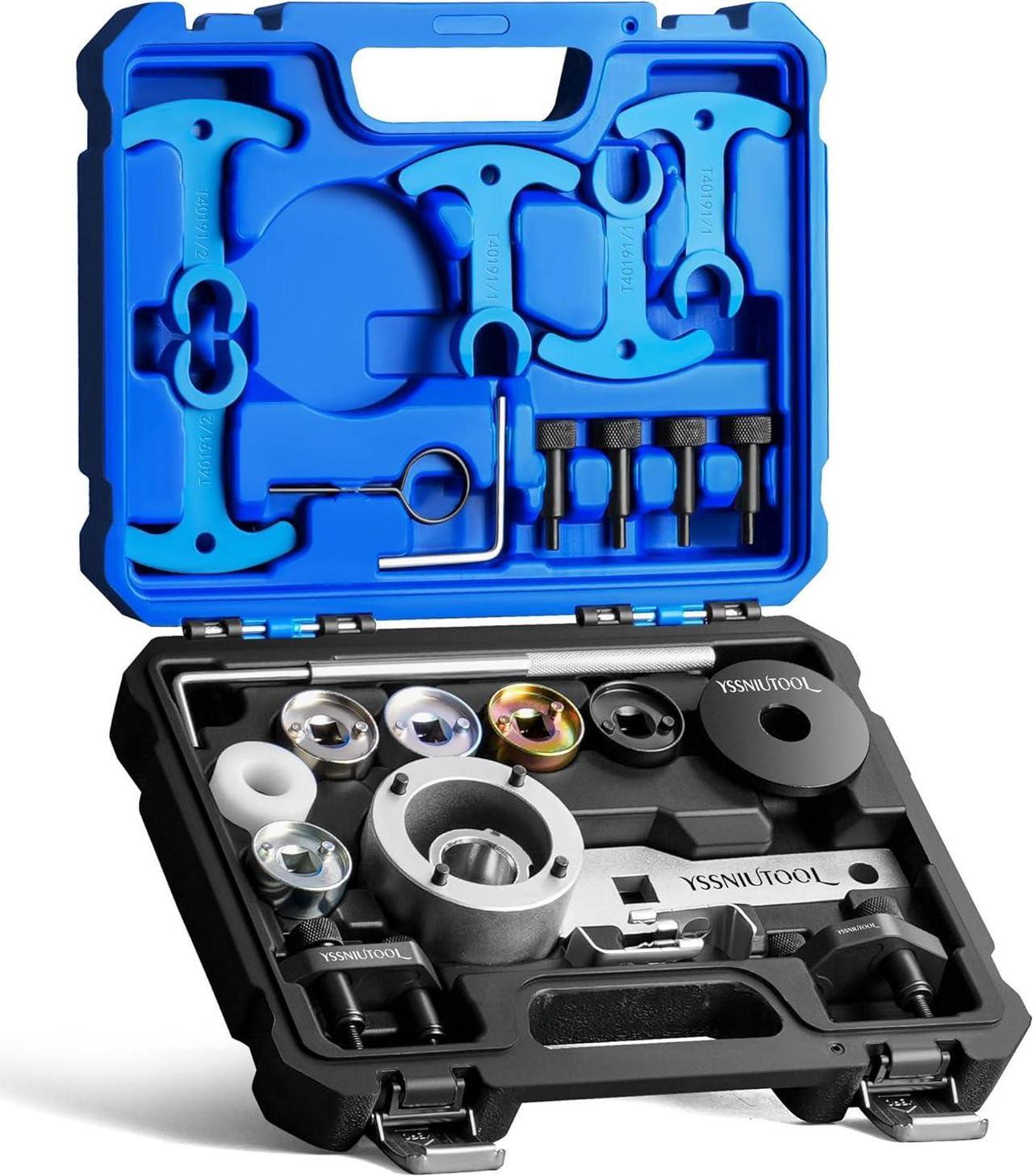 Main image of Timing Tool Kit for VW Audi TSI TFSI EA888 1.8L 2.0L Engine, with Additional T40191 Engine Camshaft Sliding Pieces Sp Tool, T10355 Crankshaft Pulley Holding Wrench T40098 T40267 T40271