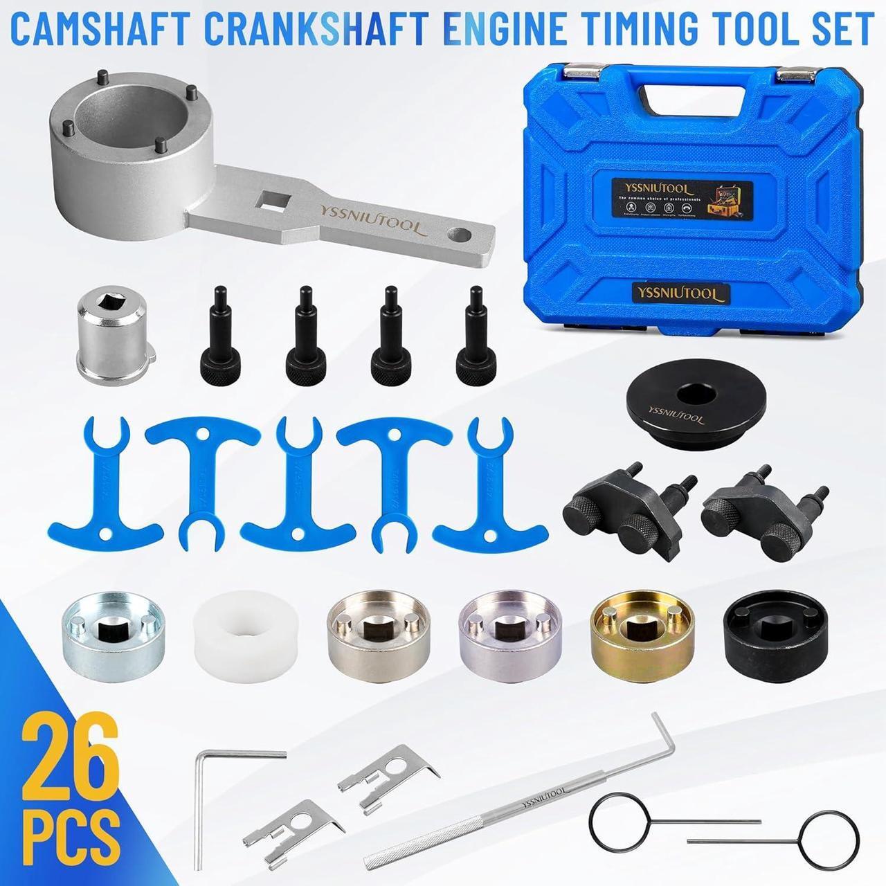 Alt view image 2 of 7 - Timing Tool Kit for VW Audi TSI TFSI EA888 1.8L 2.0L Engine, with Additional T40191 Engine Camshaft Sliding Pieces Sp Tool, T10355 Crankshaft Pulley Holding Wrench T40098 T40267 T40271