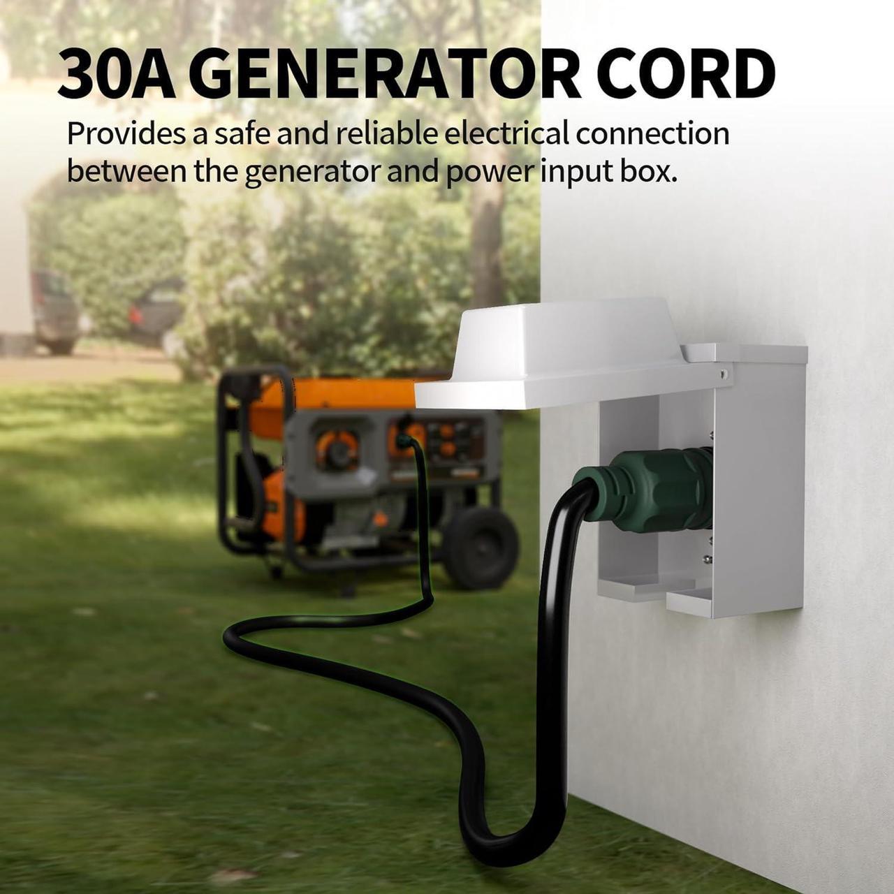 Alt view image 6 of 7 - 100Feet 30 Amp Generator Extension Cord 4 Prong,Heavy Duty NEMA L14-30P/L14-30R,125/250V 7500W,Black 10 Gauge SJTW Twist Locking Generator to House Power Cords,100ft Generator Accessories