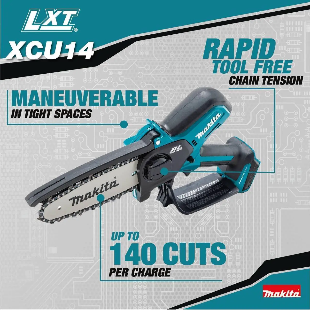 Alt view image 3 of 7 - XCU14Z 18V LXT® Lithium-Ion Brushless Cordless 6" Pruning Saw, Tool Only