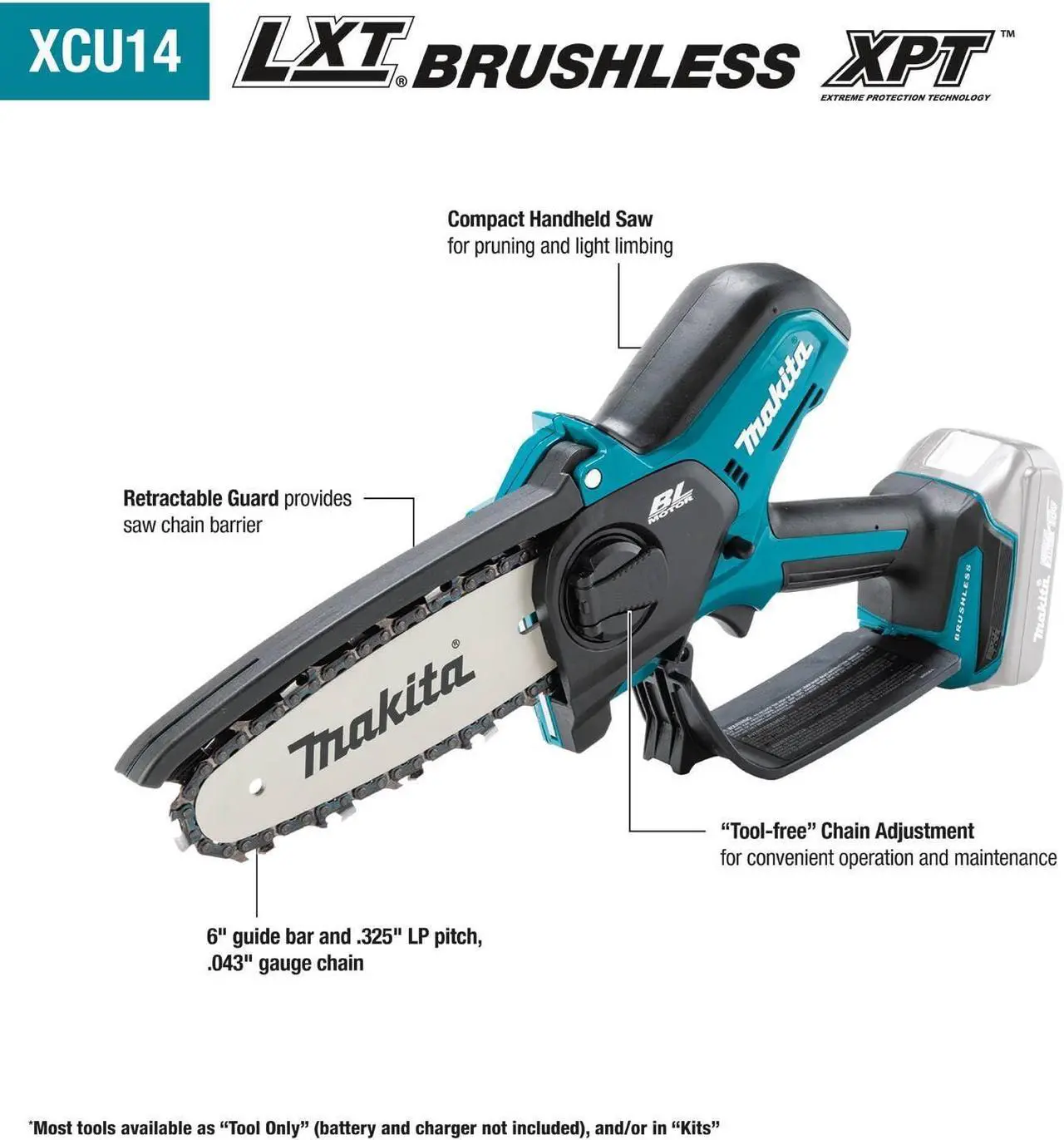 Alt view image 2 of 7 - XCU14Z 18V LXT® Lithium-Ion Brushless Cordless 6" Pruning Saw, Tool Only