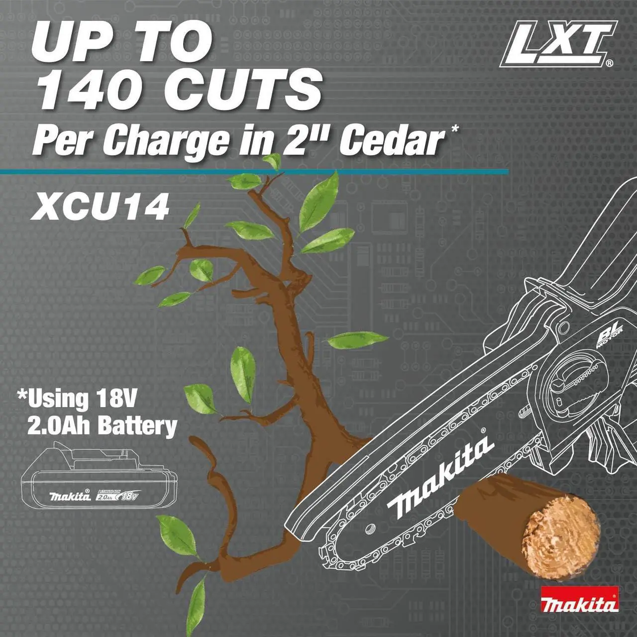 Alt view image 4 of 7 - XCU14Z 18V LXT® Lithium-Ion Brushless Cordless 6" Pruning Saw, Tool Only