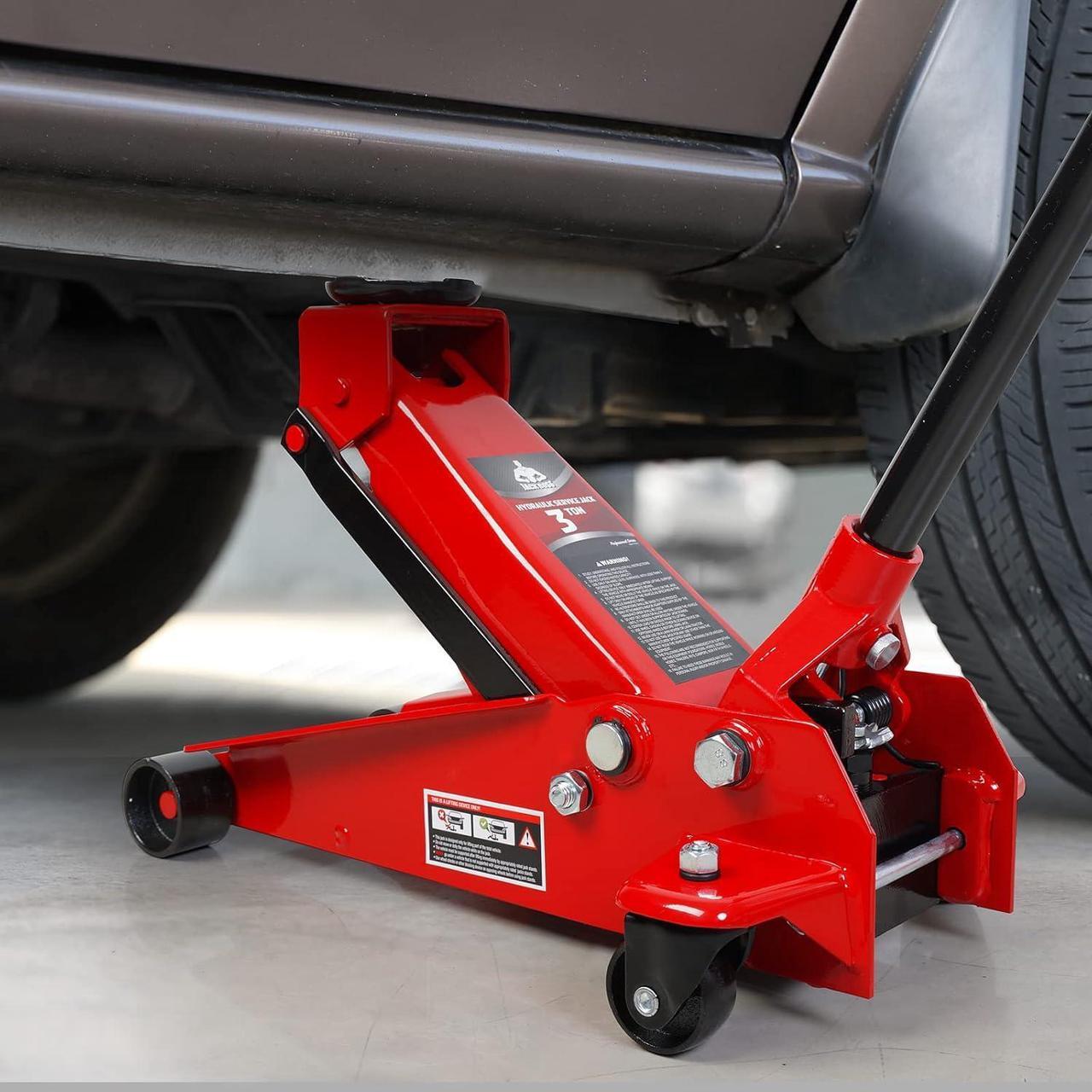 Alt view image 6 of 7 - Floor Jack 3 Ton Capacity Fast Lift Service Jack Steel Heavy Duty Hydraulic Car Jack