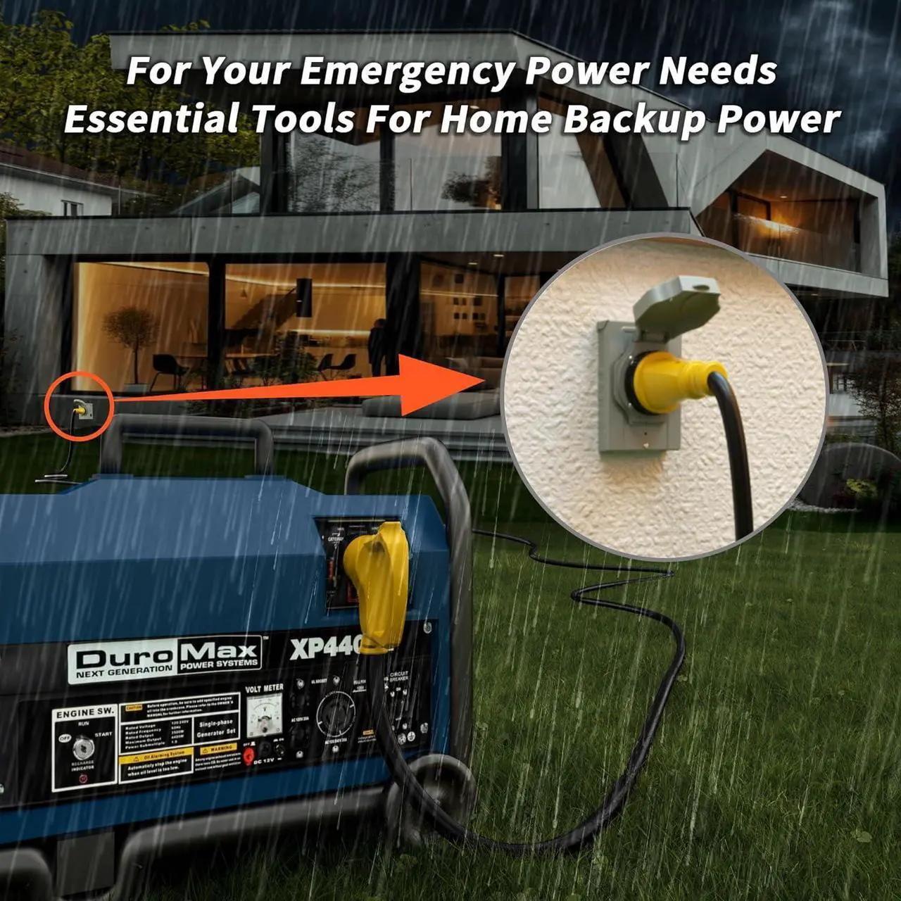 Alt view image 6 of 7 - 50 Amp Generator Cord, 10FT 50 Amp RV Extension Cord with Twist Lock, Generator Cord 50A 4 Prong, NEMA 14-50P to SS2-50R Heavy Duty 6/3+8/1 AWG STW Wire for RV Camper & Generator to House