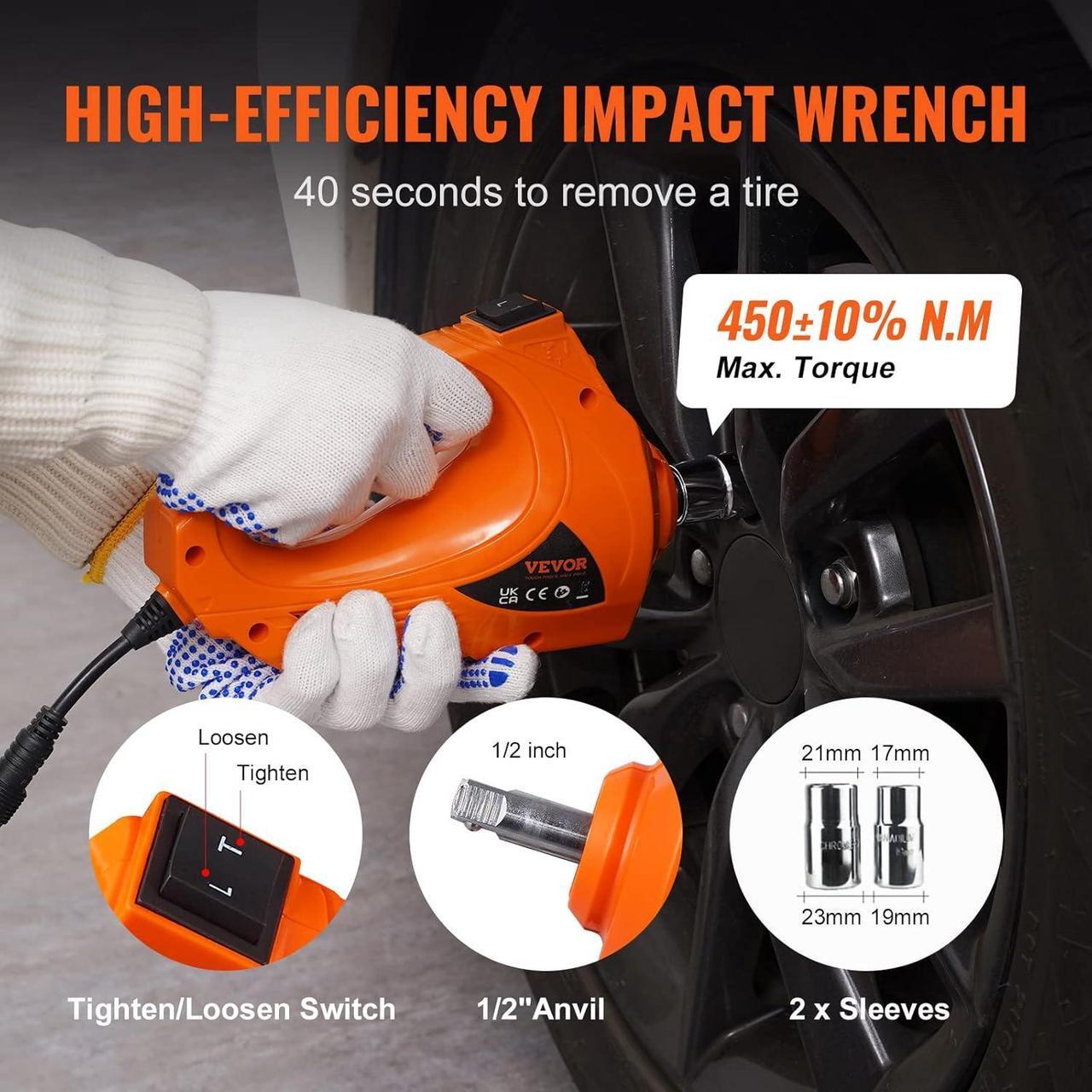 Alt view image 4 of 7 - Electric Car Jack, 5 Ton/11023 LBS Hydraulic Jack Lift with Electric Impact Wrench, Built-in Inflatable Pump, and LED Light for SUV MPV Sedan Truck Change Tires Garage Repair