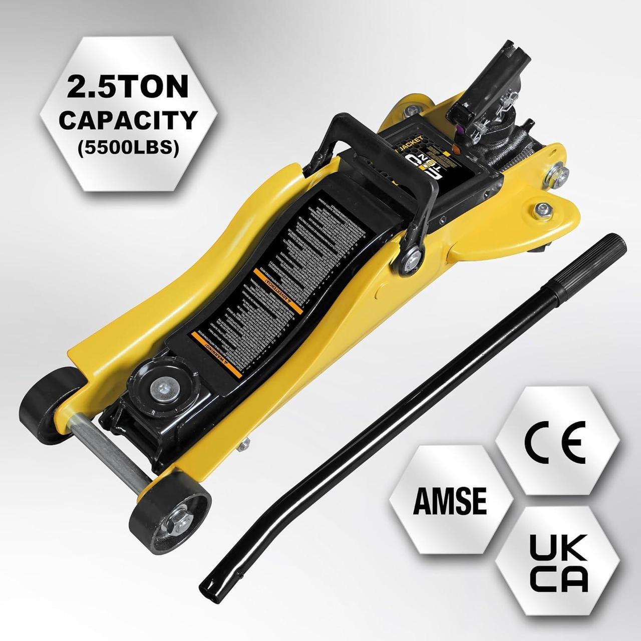 Alt view image 2 of 7 - 2.5 Ton Trolley Jack with Carrying Case Hydraulic Low Profile Floor Jack for Cars Lift with Single Piston Lift Pump, 5500 lb Capacity