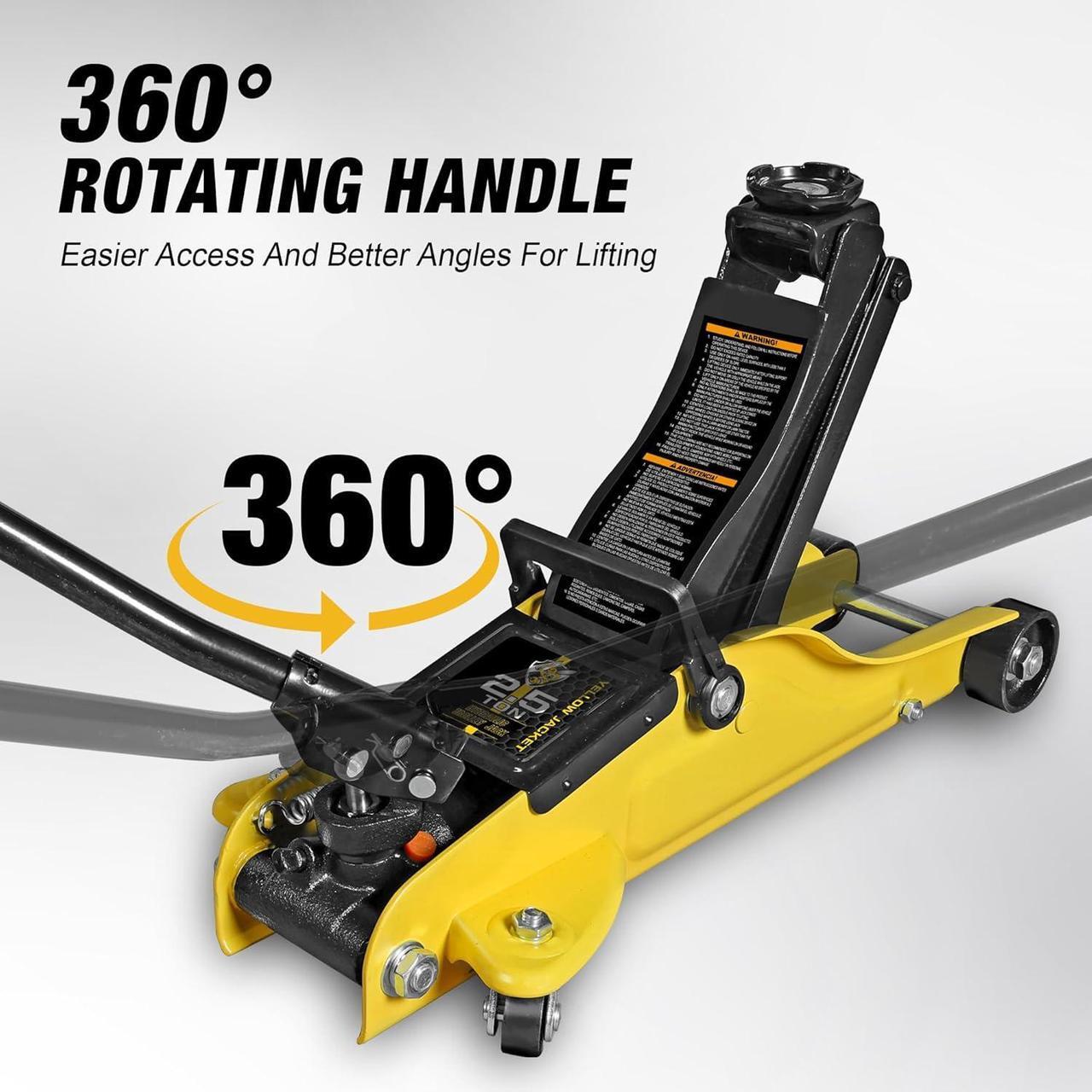 Alt view image 3 of 7 - 2.5 Ton Trolley Jack with Carrying Case Hydraulic Low Profile Floor Jack for Cars Lift with Single Piston Lift Pump, 5500 lb Capacity
