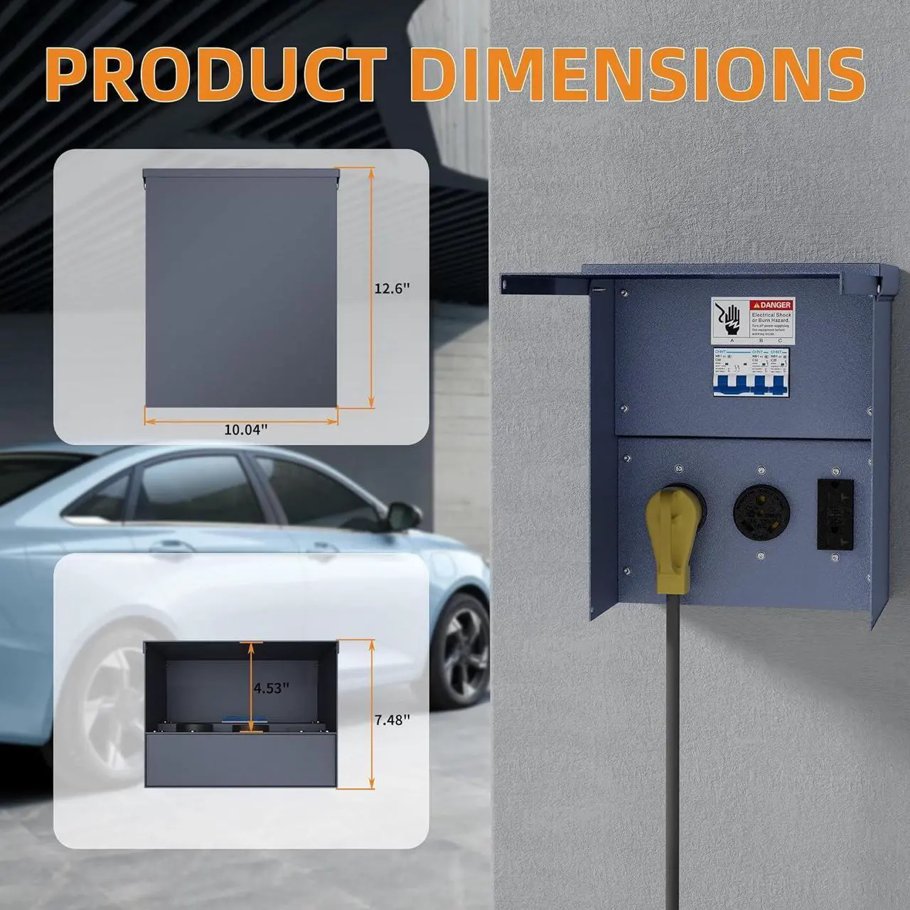 Alt view image 2 of 6 - Power Outlet Panel Weatherproof, Thicker RV Pedeatal Electrical Breaker Box with 20, 30, 50 Amp Receptacle Installed and Prewired for Hookup RV Camper Travel Trailer Motorhome