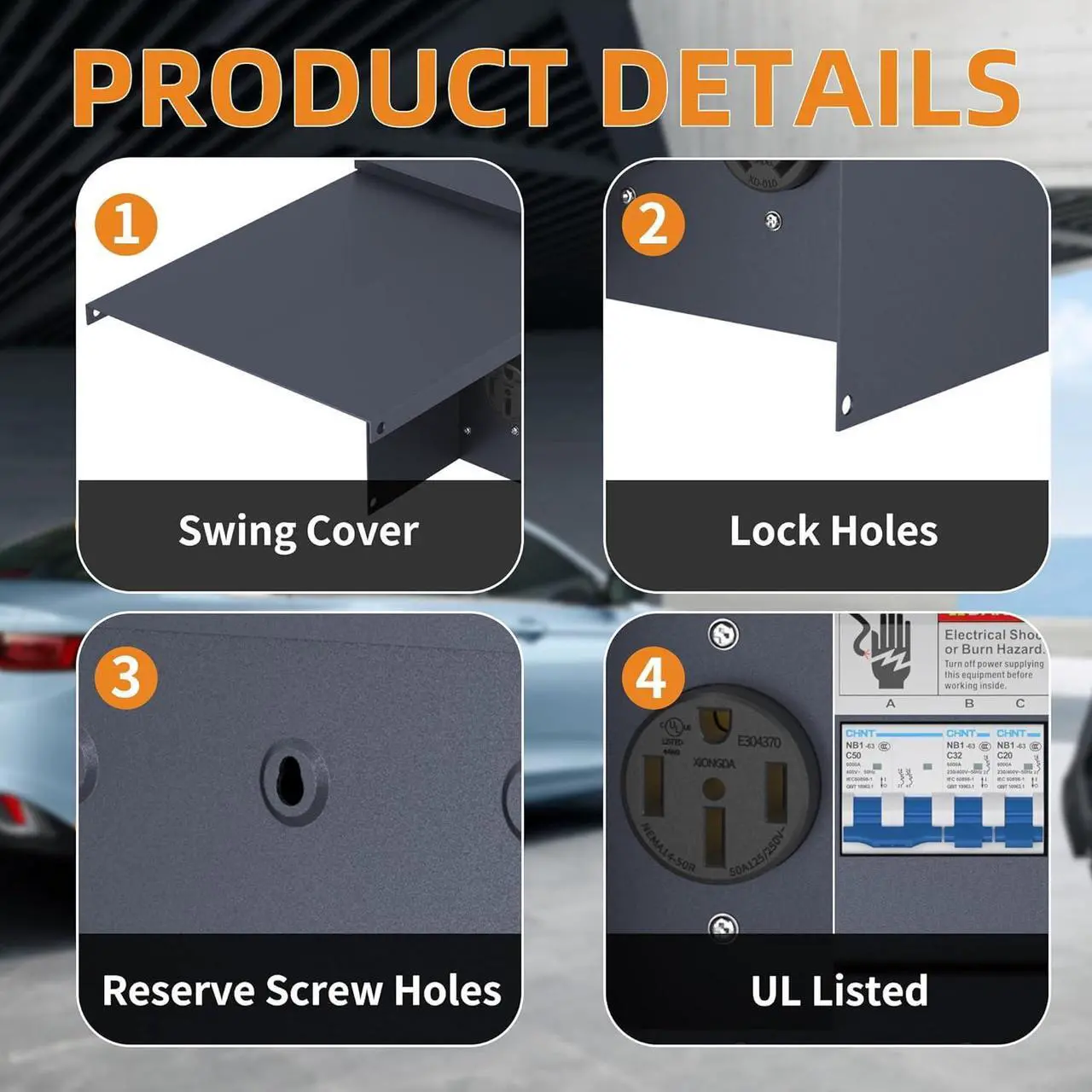 Alt view image 3 of 6 - Power Outlet Panel Weatherproof, Thicker RV Pedeatal Electrical Breaker Box with 20, 30, 50 Amp Receptacle Installed and Prewired for Hookup RV Camper Travel Trailer Motorhome