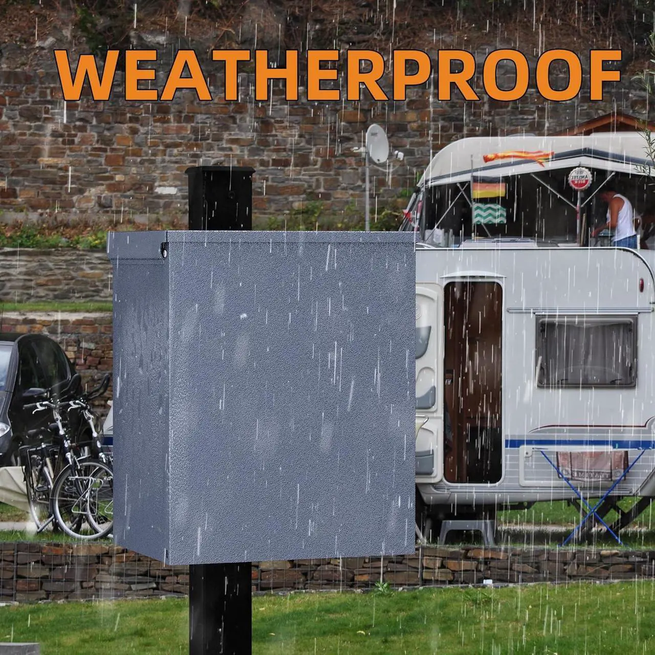 Alt view image 5 of 6 - Power Outlet Panel Weatherproof, Thicker RV Pedeatal Electrical Breaker Box with 20, 30, 50 Amp Receptacle Installed and Prewired for Hookup RV Camper Travel Trailer Motorhome