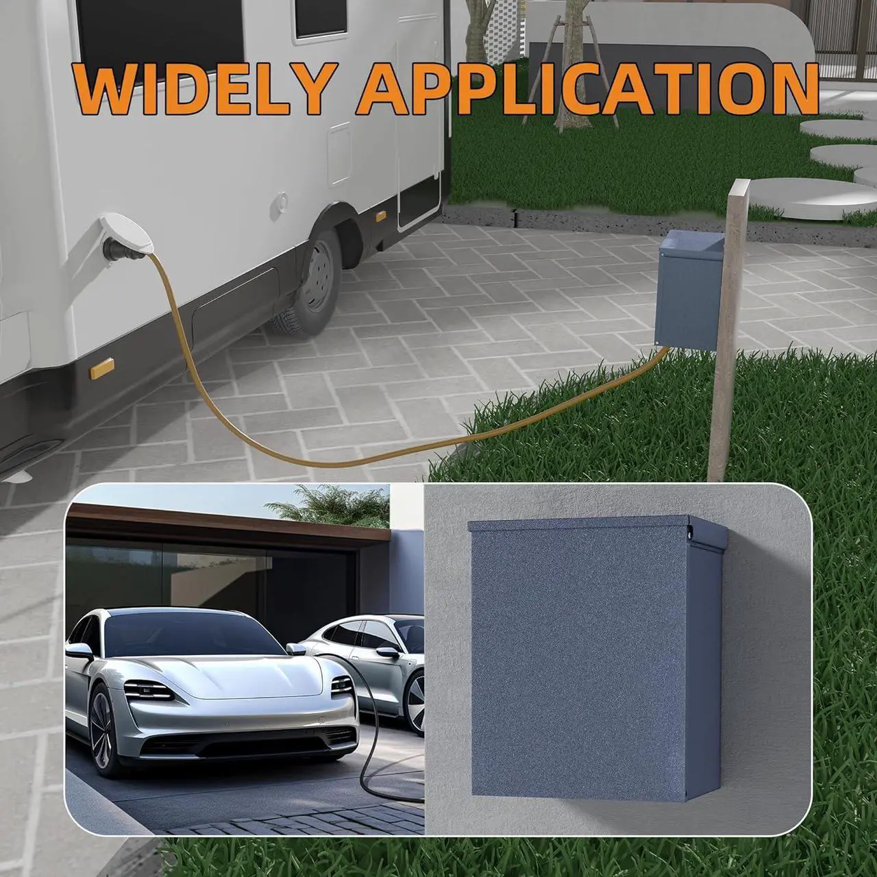 Alt view image 6 of 6 - Power Outlet Panel Weatherproof, Thicker RV Pedeatal Electrical Breaker Box with 20, 30, 50 Amp Receptacle Installed and Prewired for Hookup RV Camper Travel Trailer Motorhome