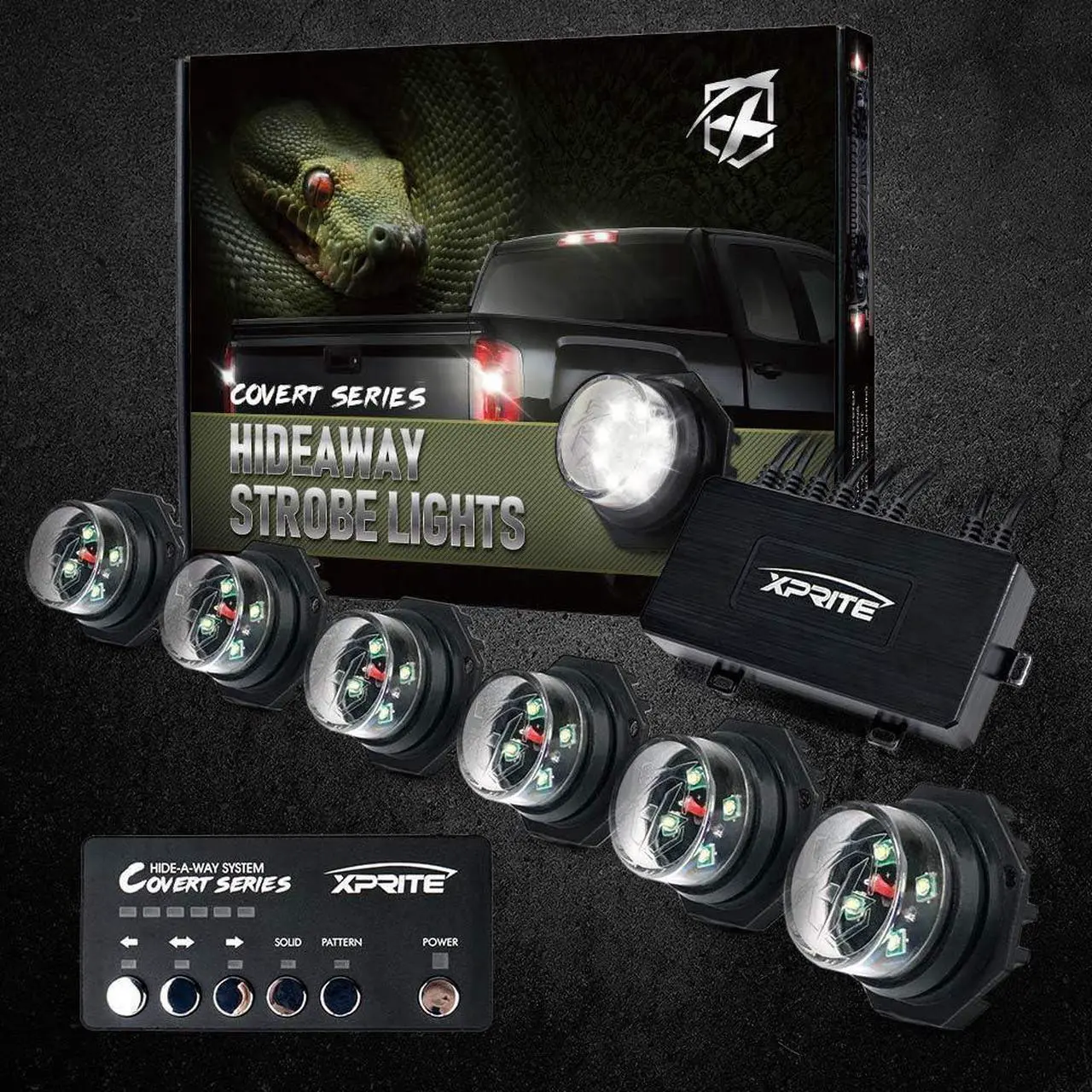 Alt view image 7 of 7 - White LED Hideaway Emergency Strobe Lights Kit, 20 Flashing Modes w/Controller Headlights Taillights Fog Light Mounting, Hazard Warning Caution Light for 12V Vehicles Pickup Trucks Vans 6PCS
