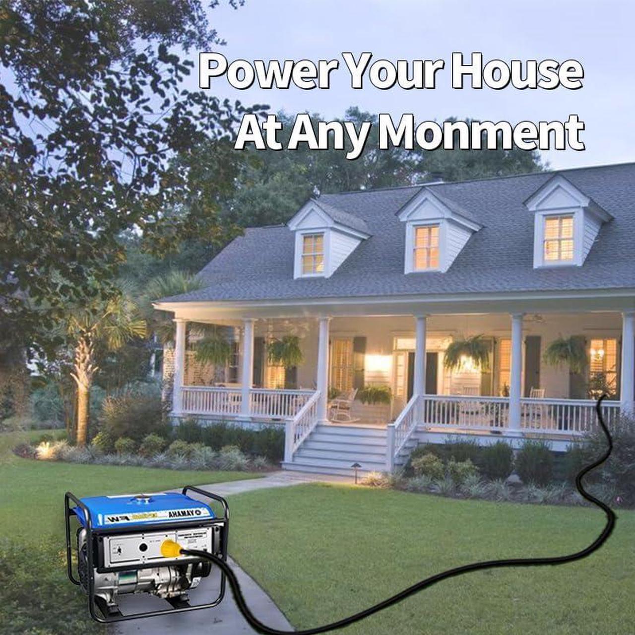 Alt view image 4 of 7 - 30 Amp 4 Prong 10FT Generator Extension Cord and Inlet Box with Locking Connector, Heavy Duty NEMA L14-30P/L14-30R, 125/250V 7500W 10 Gauge Generator to House Power Cord(10FT