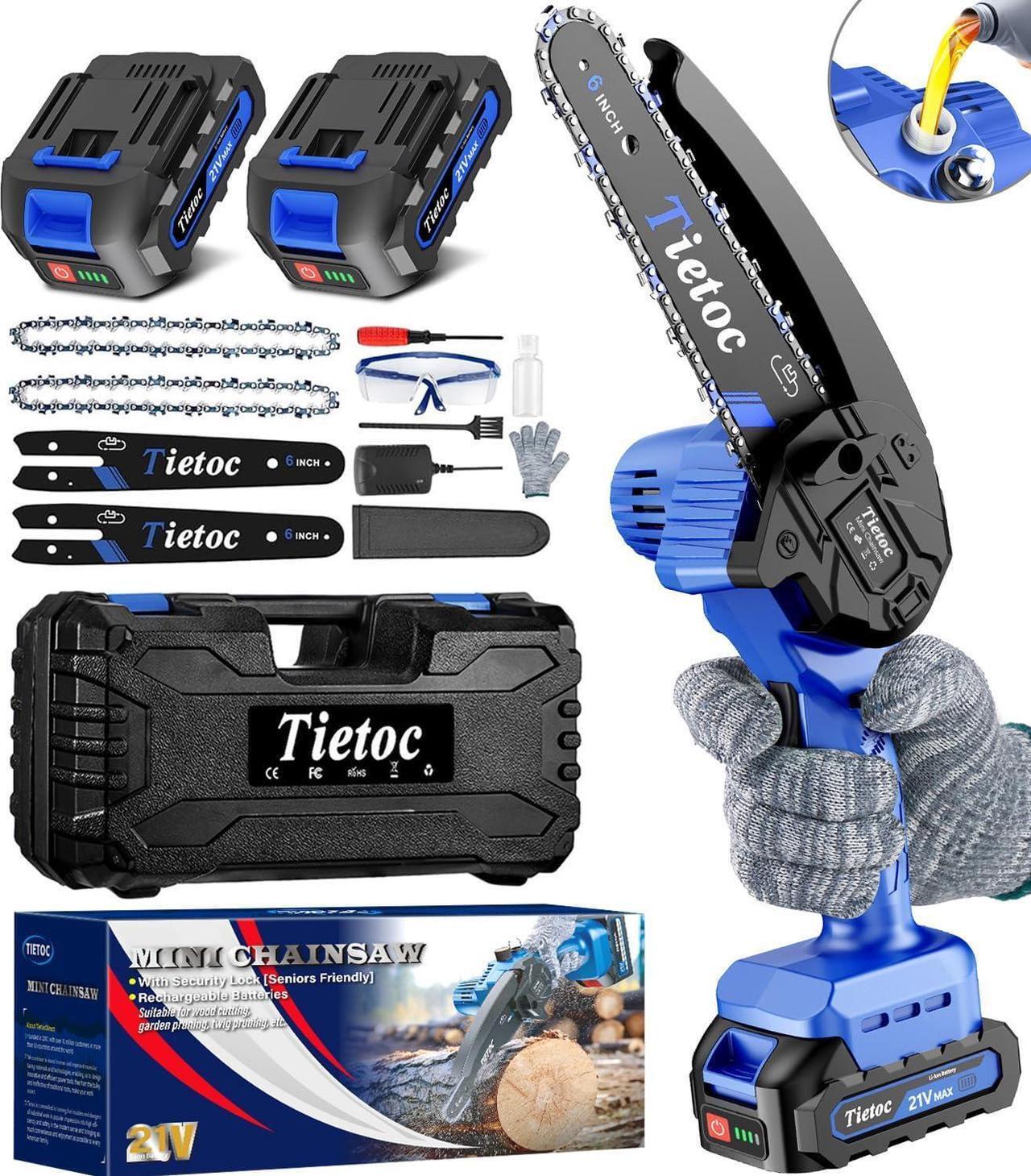 Main image of 6 Inch Cordless [2024 Upgrade] Portable Electric Chain Saw, Small Handheld Battery Powered Super Saws for Tree Branches, Stocking Stuffers Gifts for Men Dad Fathers Husband Women