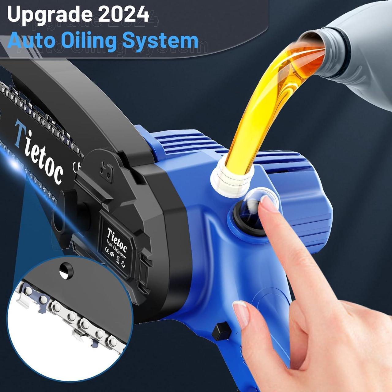 Alt view image 3 of 6 - 6 Inch Cordless [2024 Upgrade] Portable Electric Chain Saw, Small Handheld Battery Powered Super Saws for Tree Branches, Stocking Stuffers Gifts for Men Dad Fathers Husband Women
