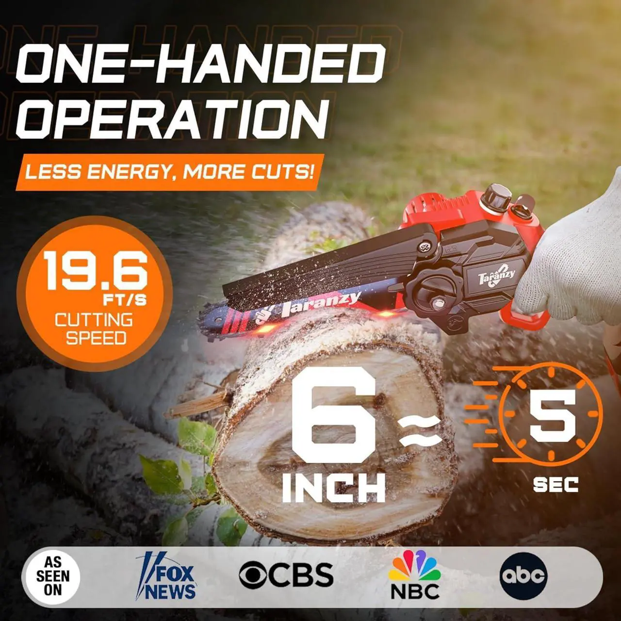 Alt view image 5 of 5 - Mini Chainsaw Cordless 6 Inch - Upgraded Small Chainsaw Battery Powered - Auto Chain Regulator & Auto Oiler - Lightweight Handheld Electric Chain Saw for Tree Branches, Pruning, Wood Cutting