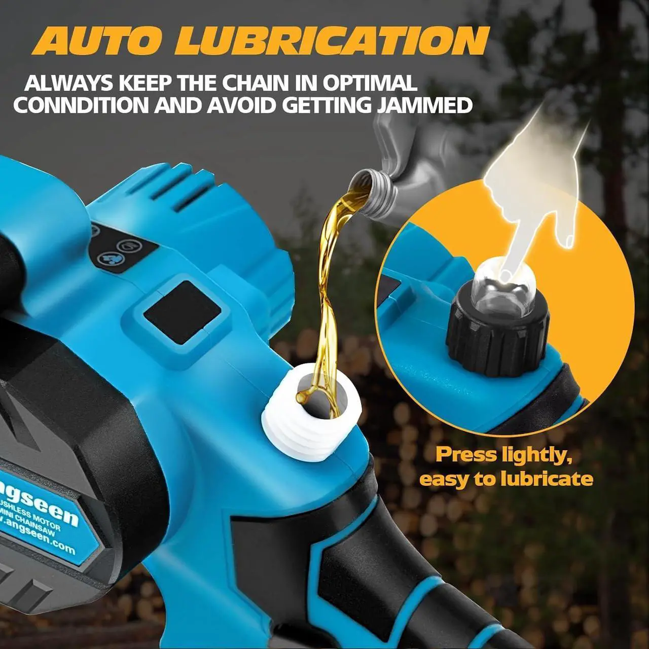 Alt view image 5 of 6 - Mini Chainsaw 6 Inch,1000W Brushless Motor Electric Chainsaw Cordless with 4000mAh Batteries & Auto Oiler-System, Small Chainsaw Battery Powered for Tree Branches Trimming Wood Cutting