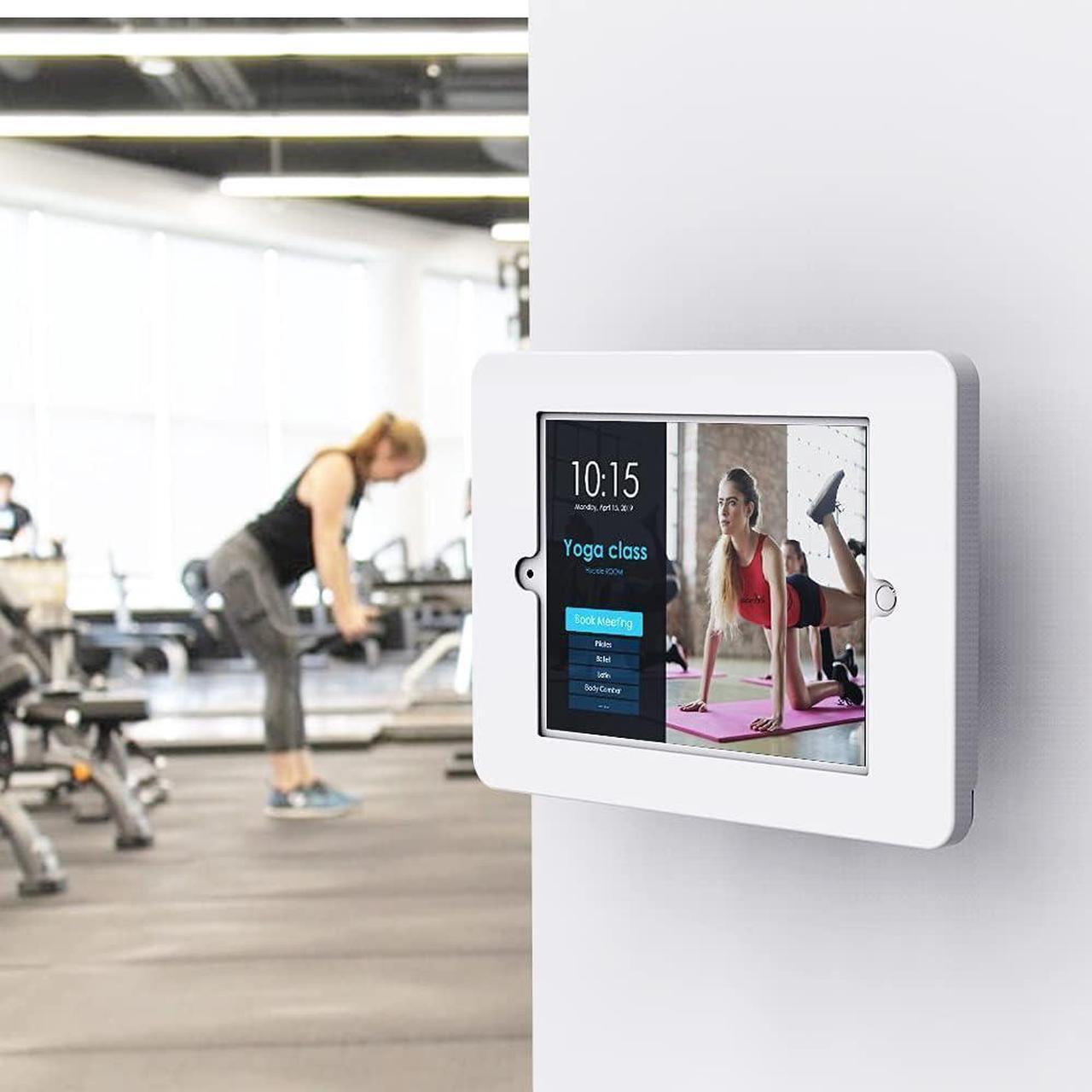 Alt view image 3 of 7 - Tablet Wall Mount Compatible with 10.2 inch iPad 7 8 9 Swivel Base, Key Lock, All Metal - BSW101T