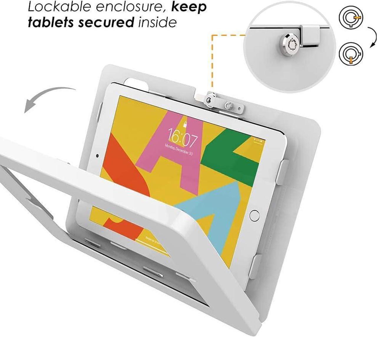 Alt view image 4 of 7 - Tablet Wall Mount Compatible with 10.2 inch iPad 7 8 9 Swivel Base, Key Lock, All Metal - BSW101T