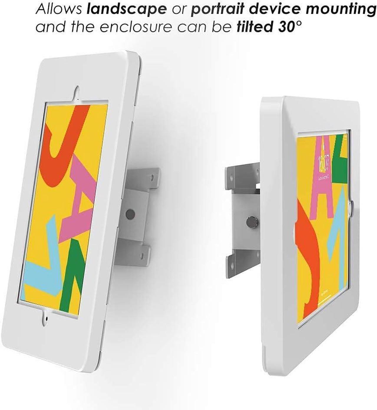 Alt view image 7 of 7 - Tablet Wall Mount Compatible with 10.2 inch iPad 7 8 9 Swivel Base, Key Lock, All Metal - BSW101T