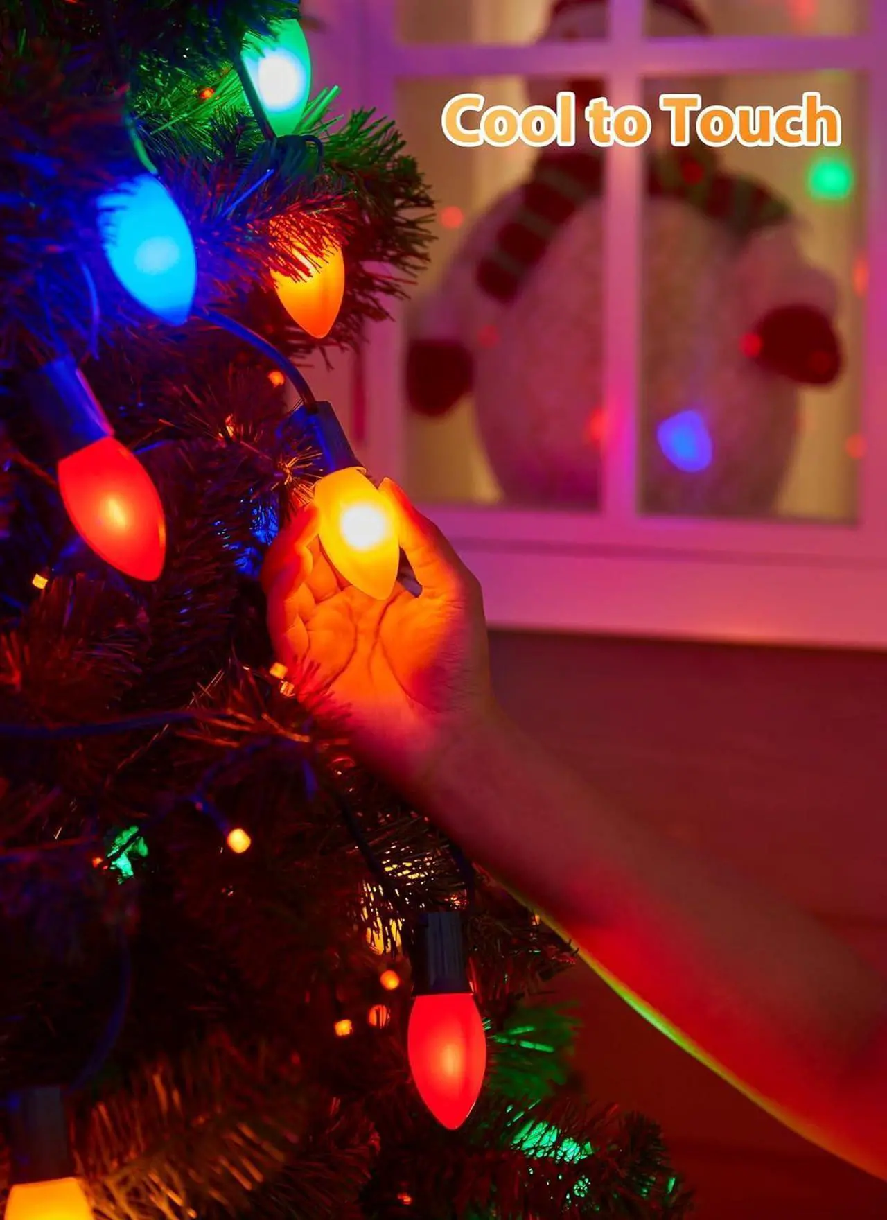 Alt view image 4 of 7 - C9 LED Christmas Lights Outdoor, 100 Feet C9 String Lights with 50 Shatterproof C9 Bulbs, Waterproof Connectable Christmas Tree Lights for Outside Roofline Patio Xmas Decorations, Multicolor