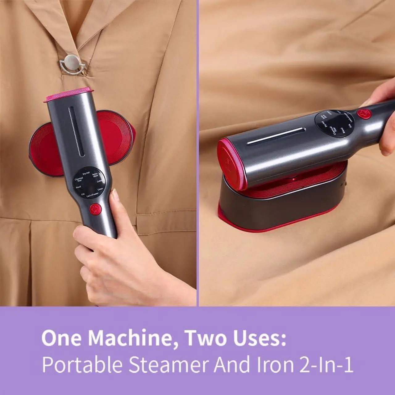 Alt view image 4 of 7 - Travel Steamer For Clothes Portable Mini Steamer Handheld For Wrinkle Removal-Fast Heat-Up, Travel Size, Fabric Steamer For All Clothes, Compact And Hand Held Steamer With Foldable Design