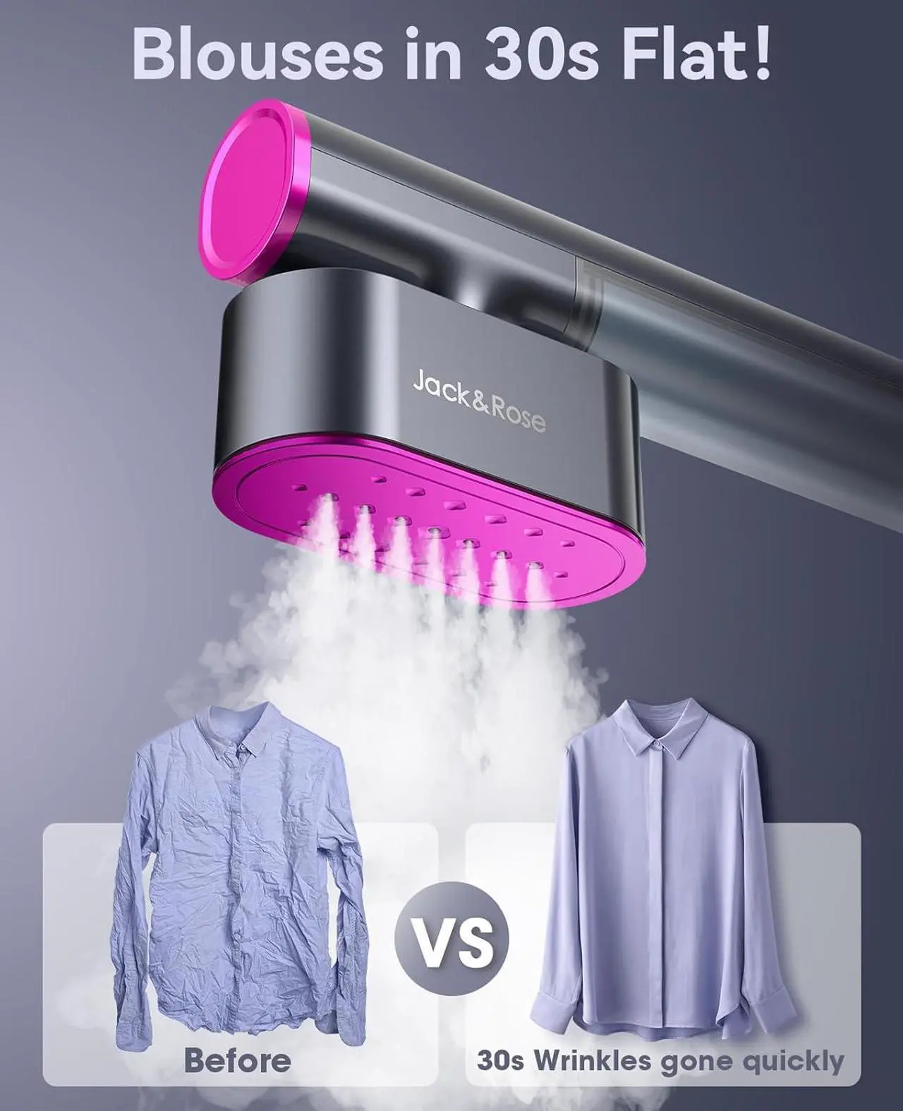 Alt view image 4 of 7 - Travel Steamer for Clothes,100-220V Portable Steamer,15s Heat Up,Steamer  Iron 2 In 1, Travel Size Garment Steamer,Large Ceramic Heat Panel,for Global  Europe Traveling