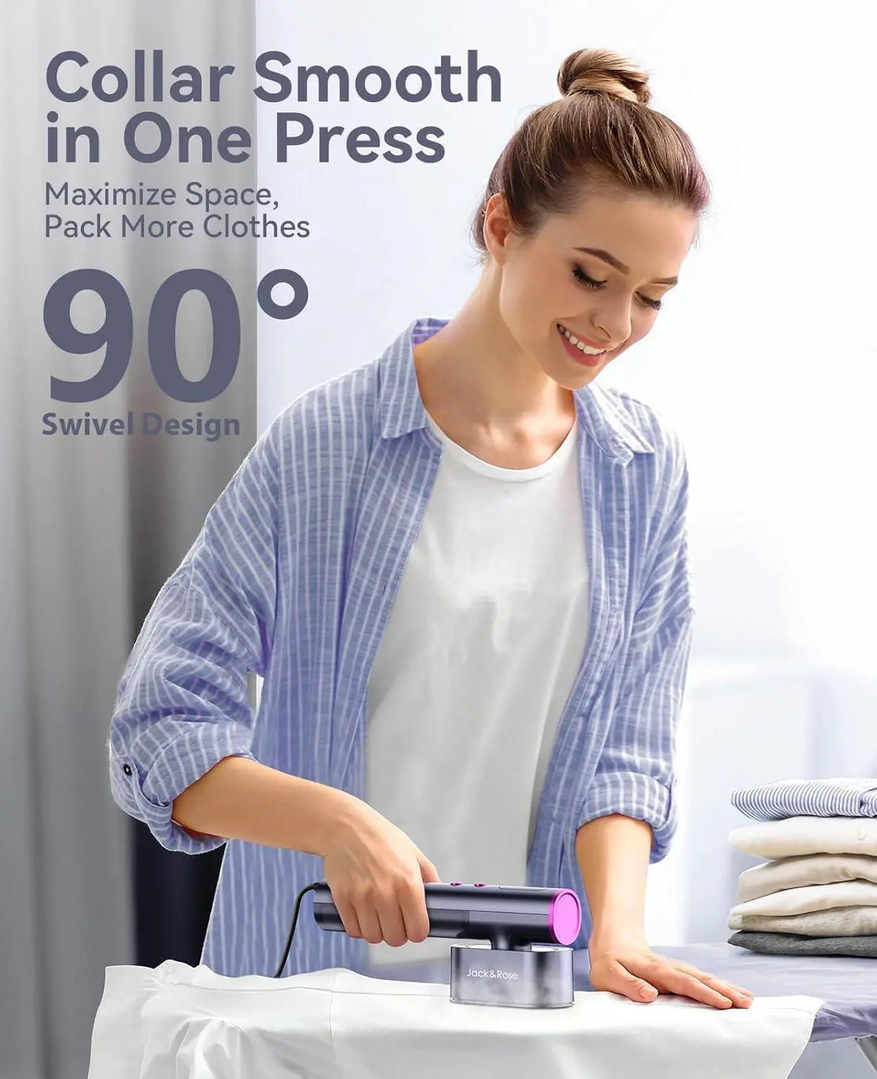 Alt view image 7 of 7 - Travel Steamer for Clothes,100-220V Portable Steamer,15s Heat Up,Steamer  Iron 2 In 1, Travel Size Garment Steamer,Large Ceramic Heat Panel,for Global  Europe Traveling