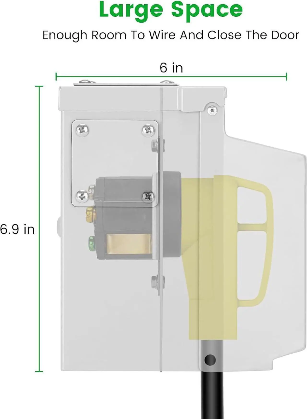 Alt view image 4 of 7 - 50 Amp Temporary RV Power Outlet with Breaker, Briidea Outdoor Breaker Box with NEMA 3R Waterproof Enclosure, Prewired, Five Pre-Reserving Holes for Easy Installation
