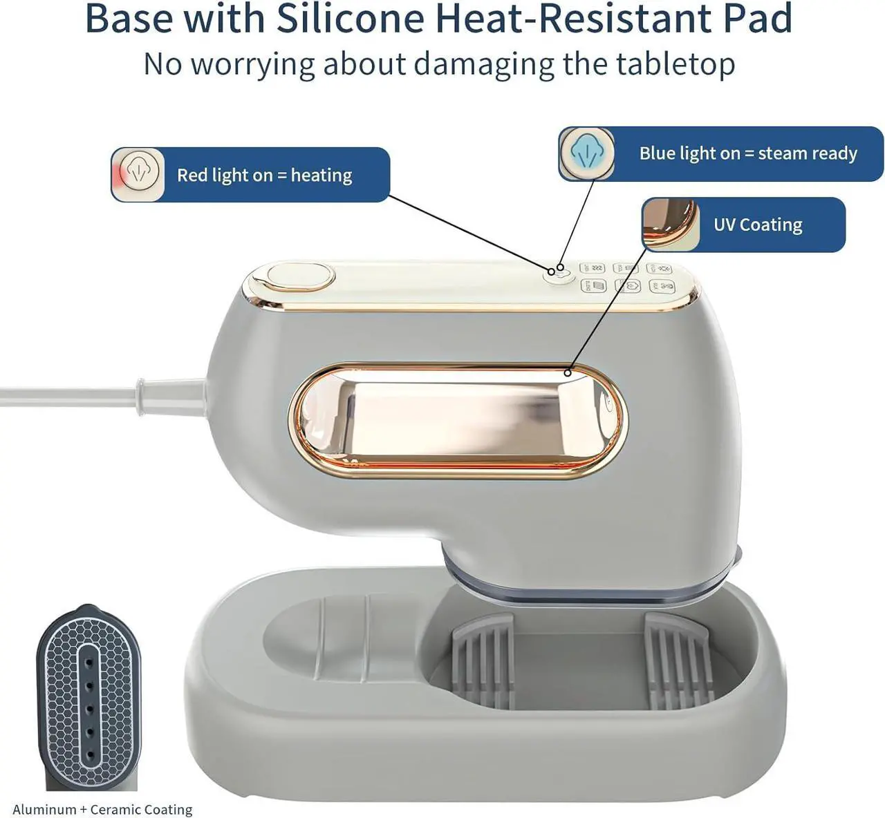 Alt view image 5 of 7 - Portable Travel Steamer Iron for Clothes: Mini Handheld Garment Steam Ironing Machine for Clothing - Professional Small Size Hand Held Traveling Fabric Steamers for Wrinkle on Dress Shirt (Gray)