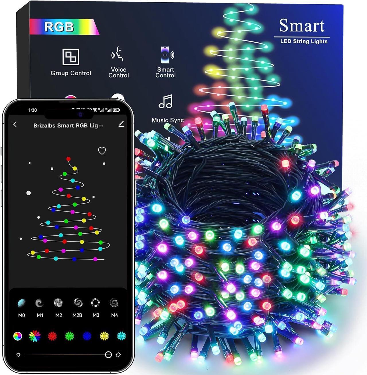 Main image of Smart Christmas Lights, 196ft 600 LED Smart WiFi Color Changing String Lights App Controlled, RGB Christmas Tree Lights Work with Alexa & Google Home for Halloween Indoor Outdoor Decor