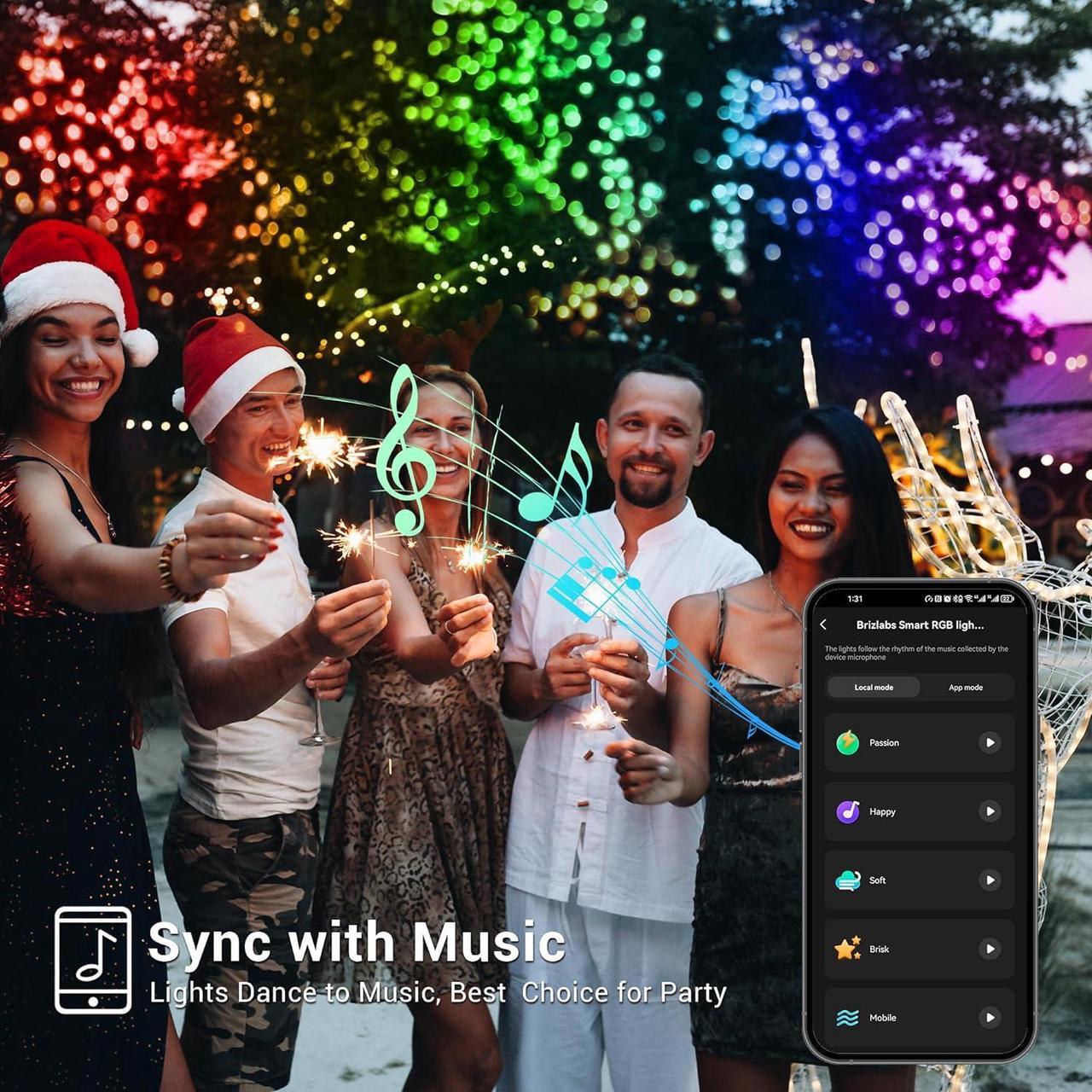 Alt view image 6 of 7 - Smart Christmas Lights, 196ft 600 LED Smart WiFi Color Changing String Lights App Controlled, RGB Christmas Tree Lights Work with Alexa & Google Home for Halloween Indoor Outdoor Decor